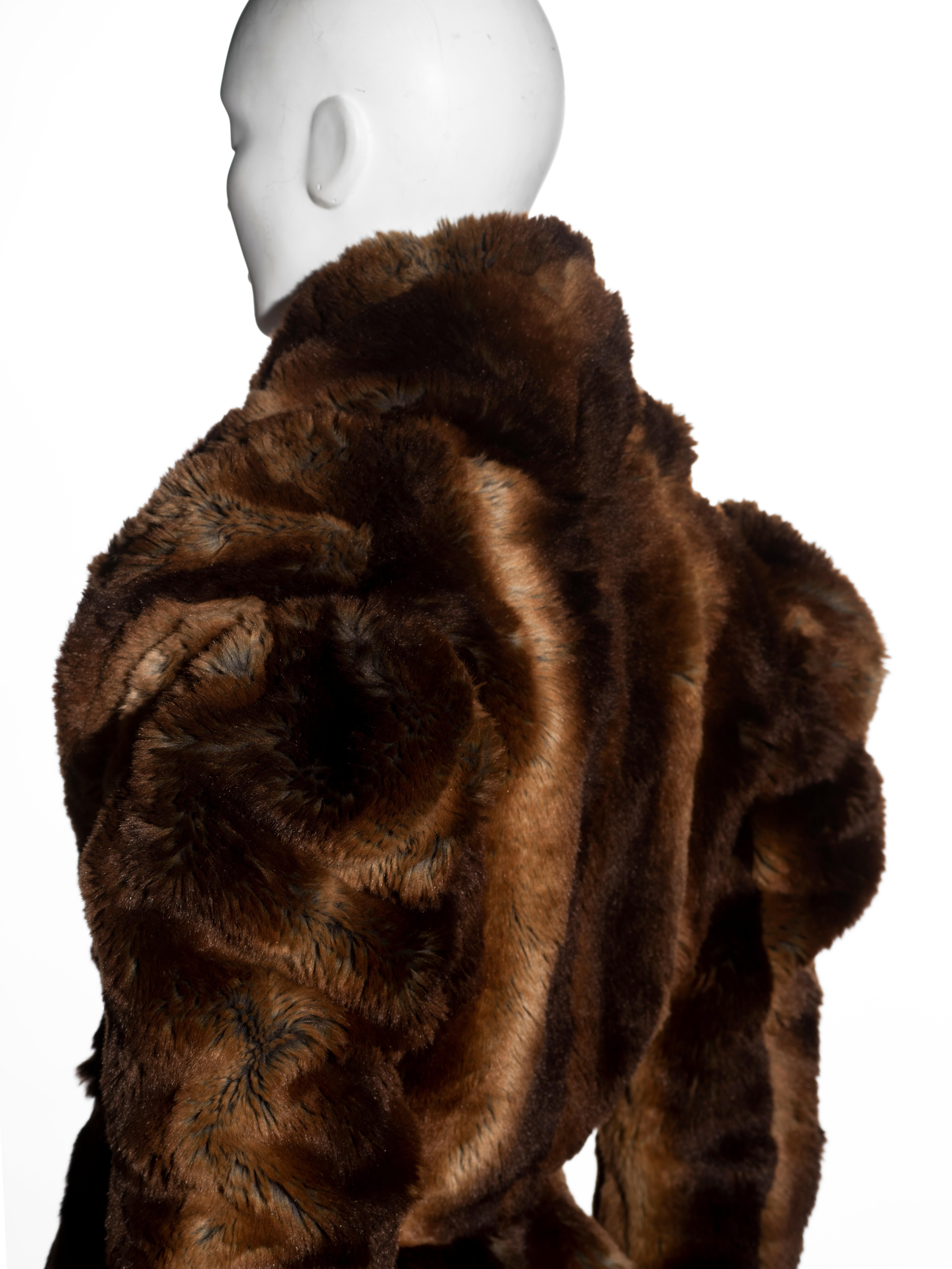 Vivienne Westwood brown faux fur corset jacket, fw 1995 3