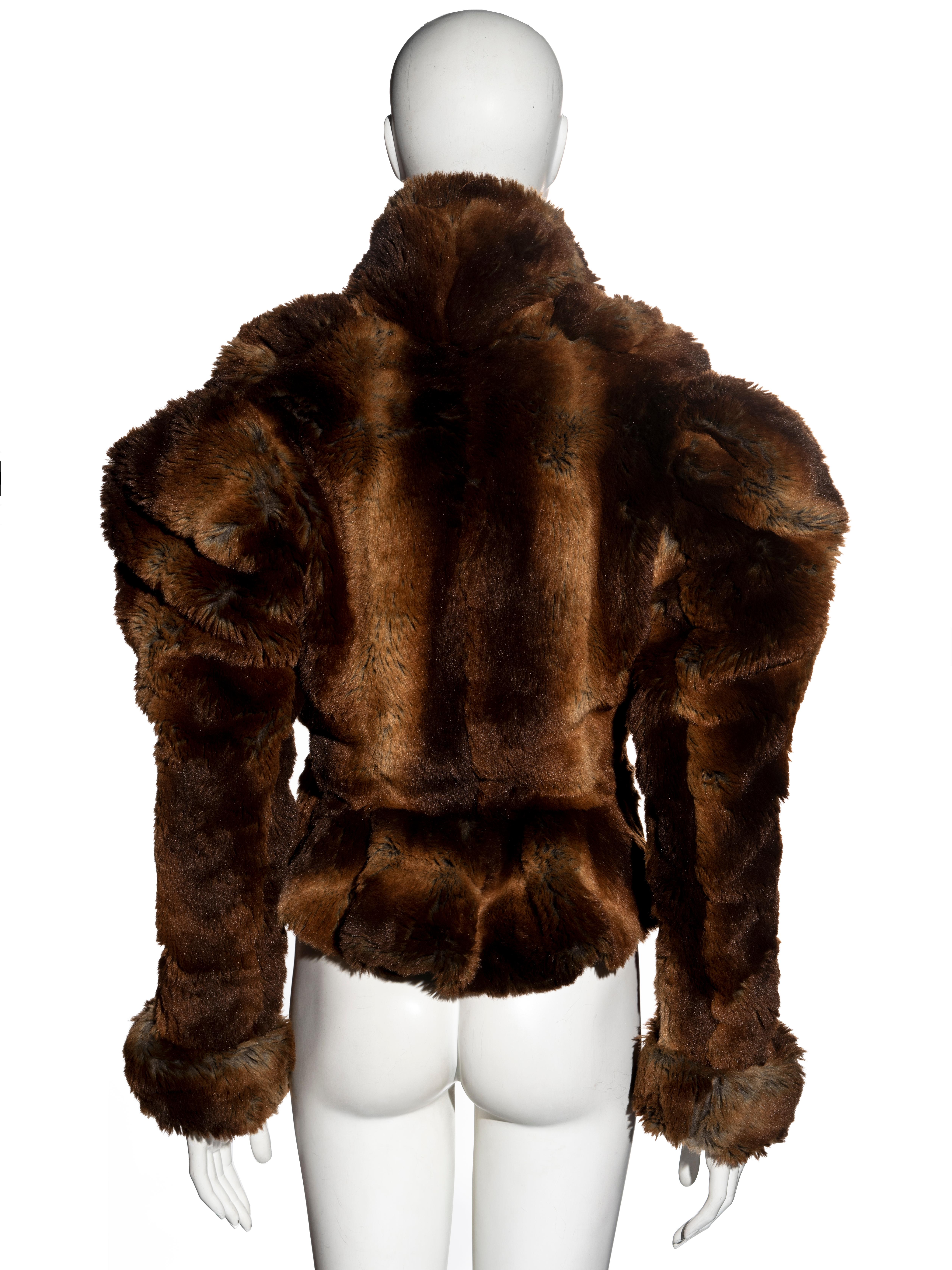 Vivienne Westwood brown faux fur corset jacket, fw 1995 4
