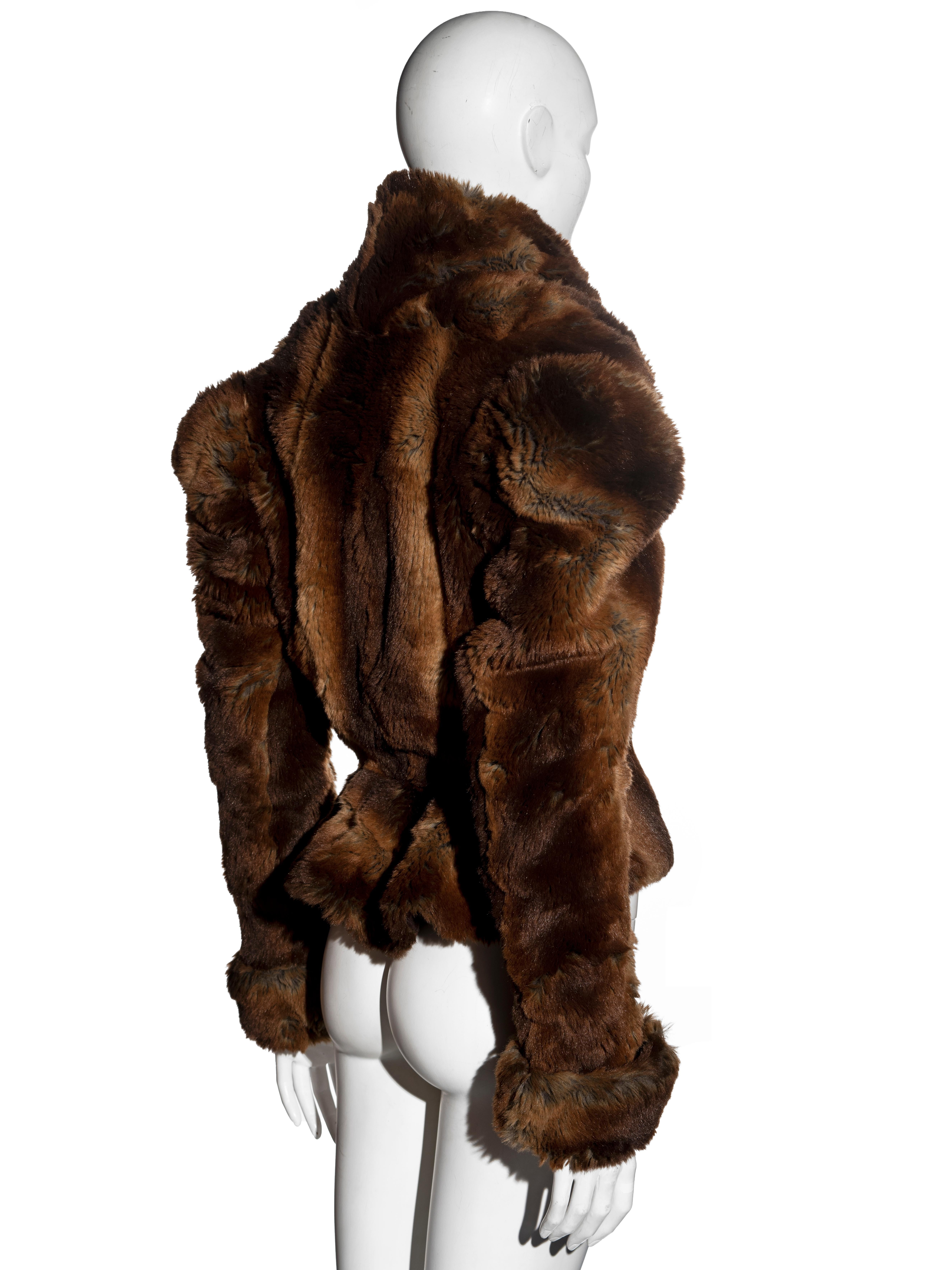 Vivienne Westwood brown faux fur corset jacket, fw 1995 5