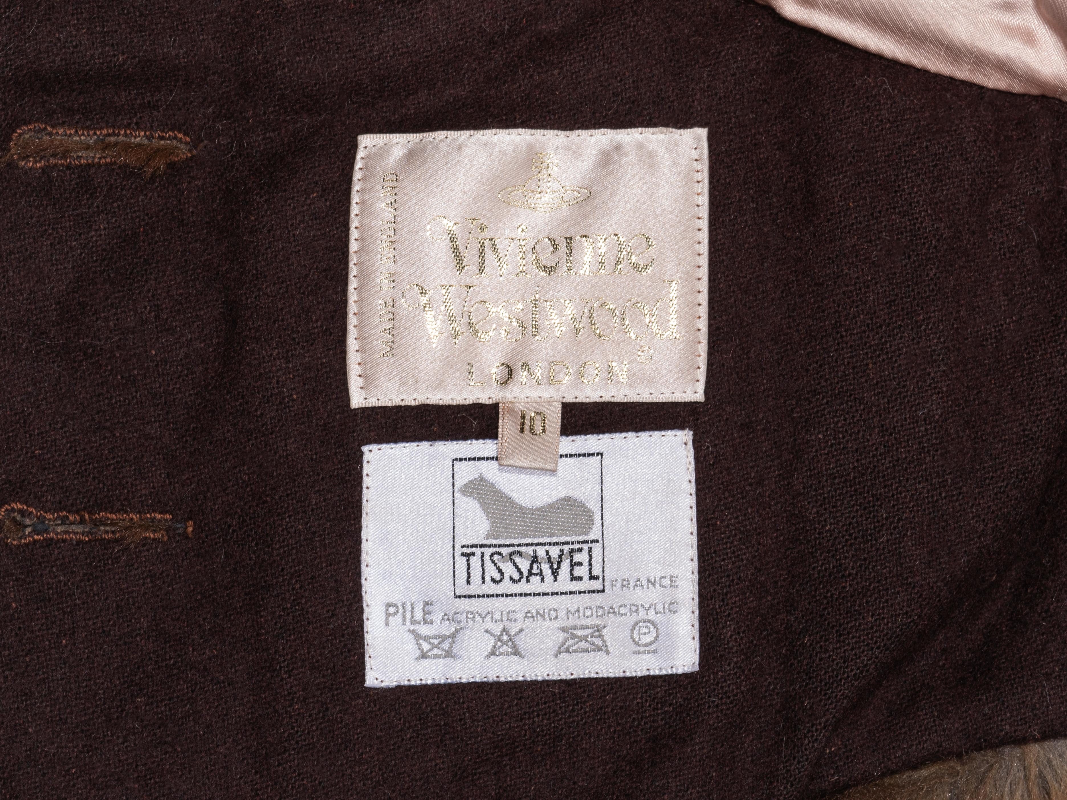 Vivienne Westwood brown faux fur corset jacket, fw 1995 For Sale at ...