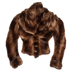 Vivienne Westwood brown faux fur corset jacket, fw 1995