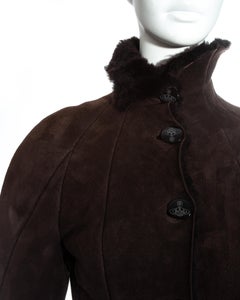Vivienne Westwood brown shearling coat dress, fw 1992