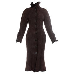 Vivienne Westwood brown shearling coat dress, fw 1992