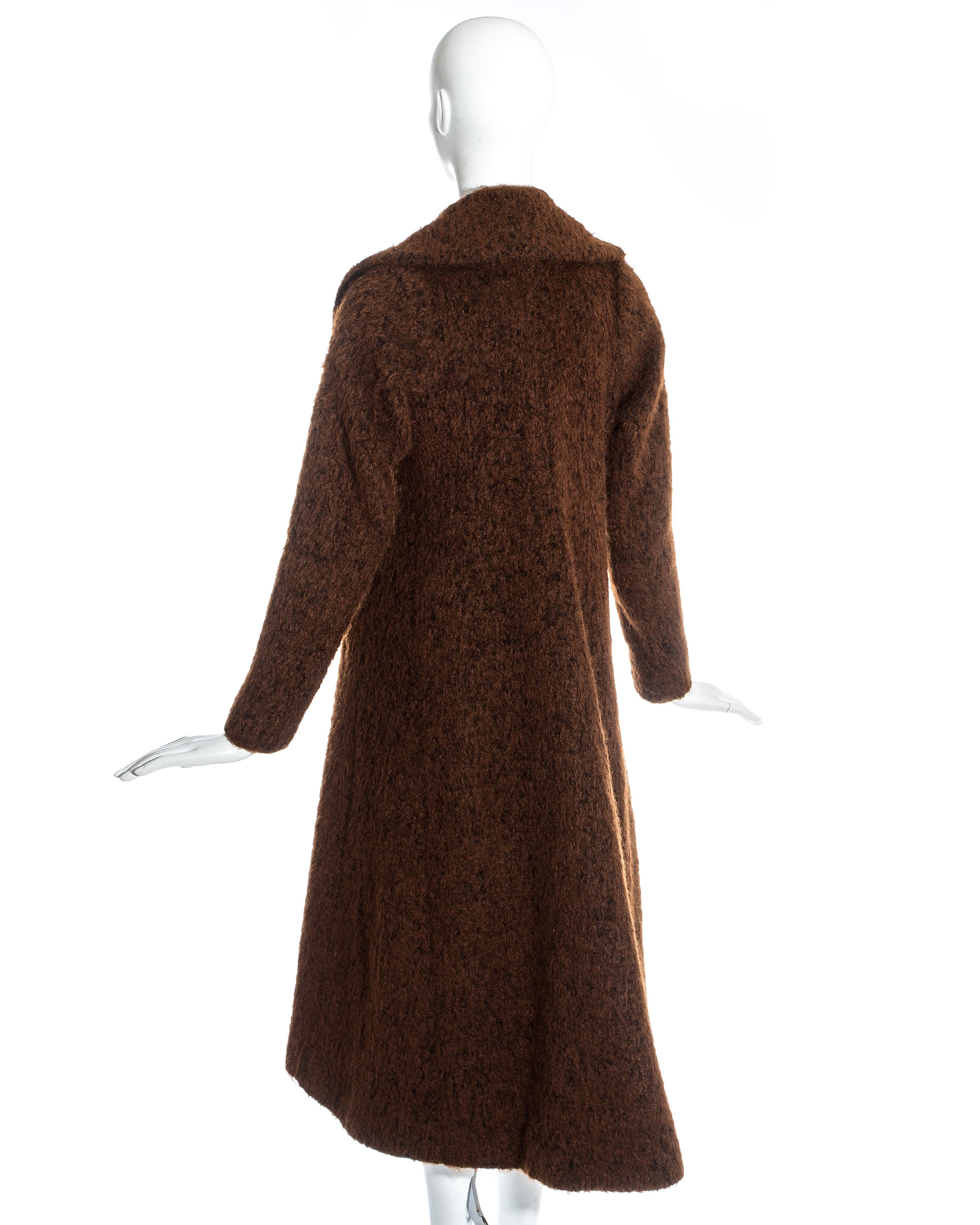 Vivienne Westwood brown wool and velvet swing coat, fw 1990 In Good Condition For Sale In London, GB