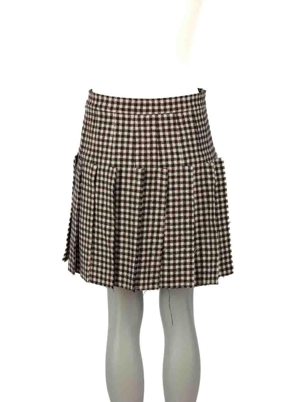 Black Vivienne Westwood Brown Wool Gingham Wrap Skirt Size L
