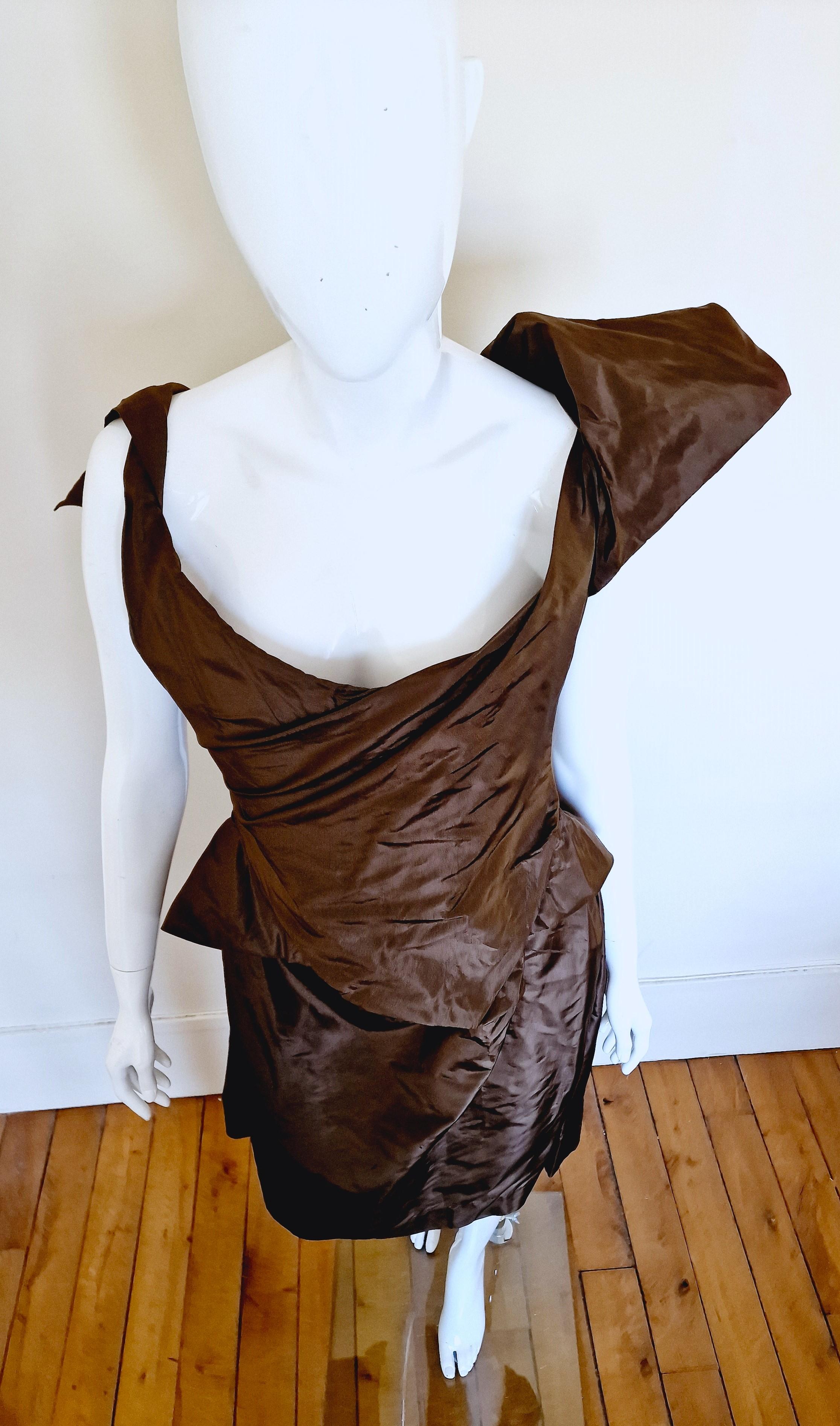 Vivienne Westwood Bustier Corset Pirate Victorian 90s Evening Taffeta Dress Gown For Sale 9