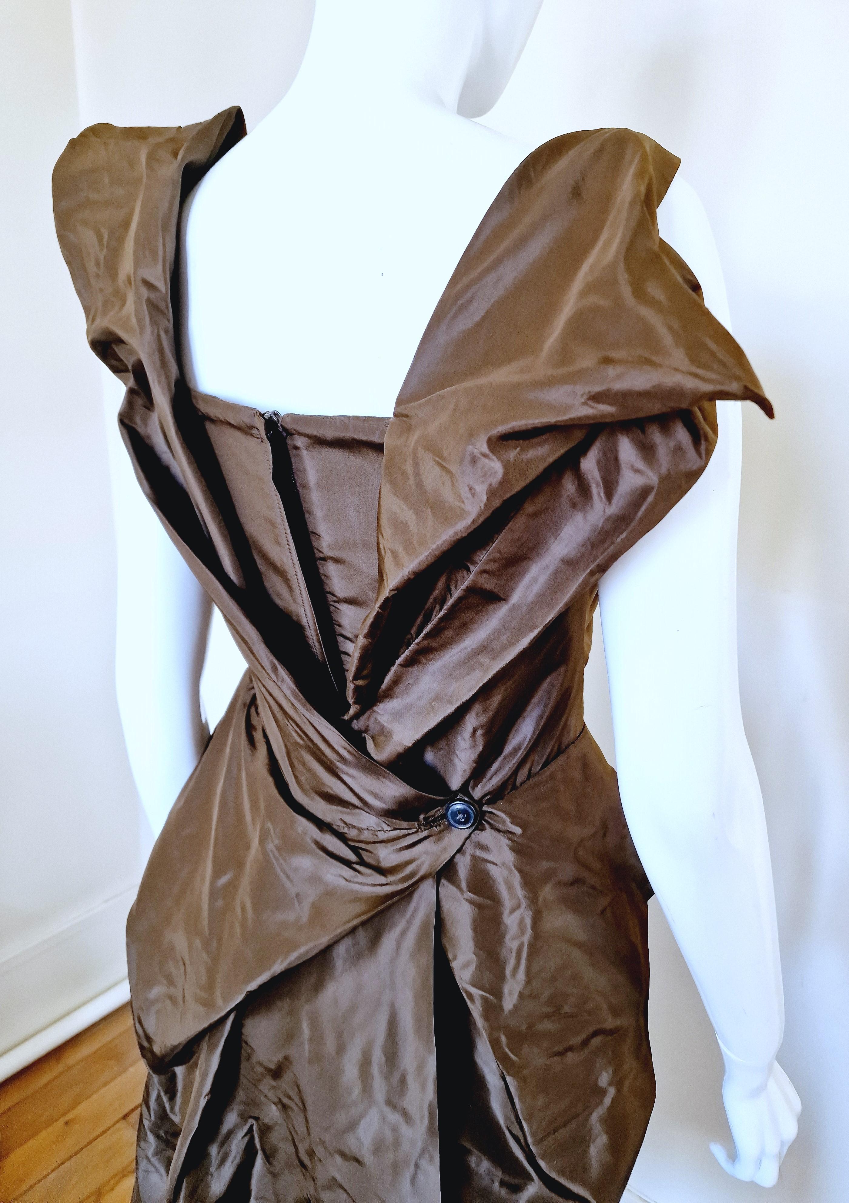 Vivienne Westwood Bustier Corset Pirate Victorian 90s Evening Taffeta Dress Gown For Sale 2