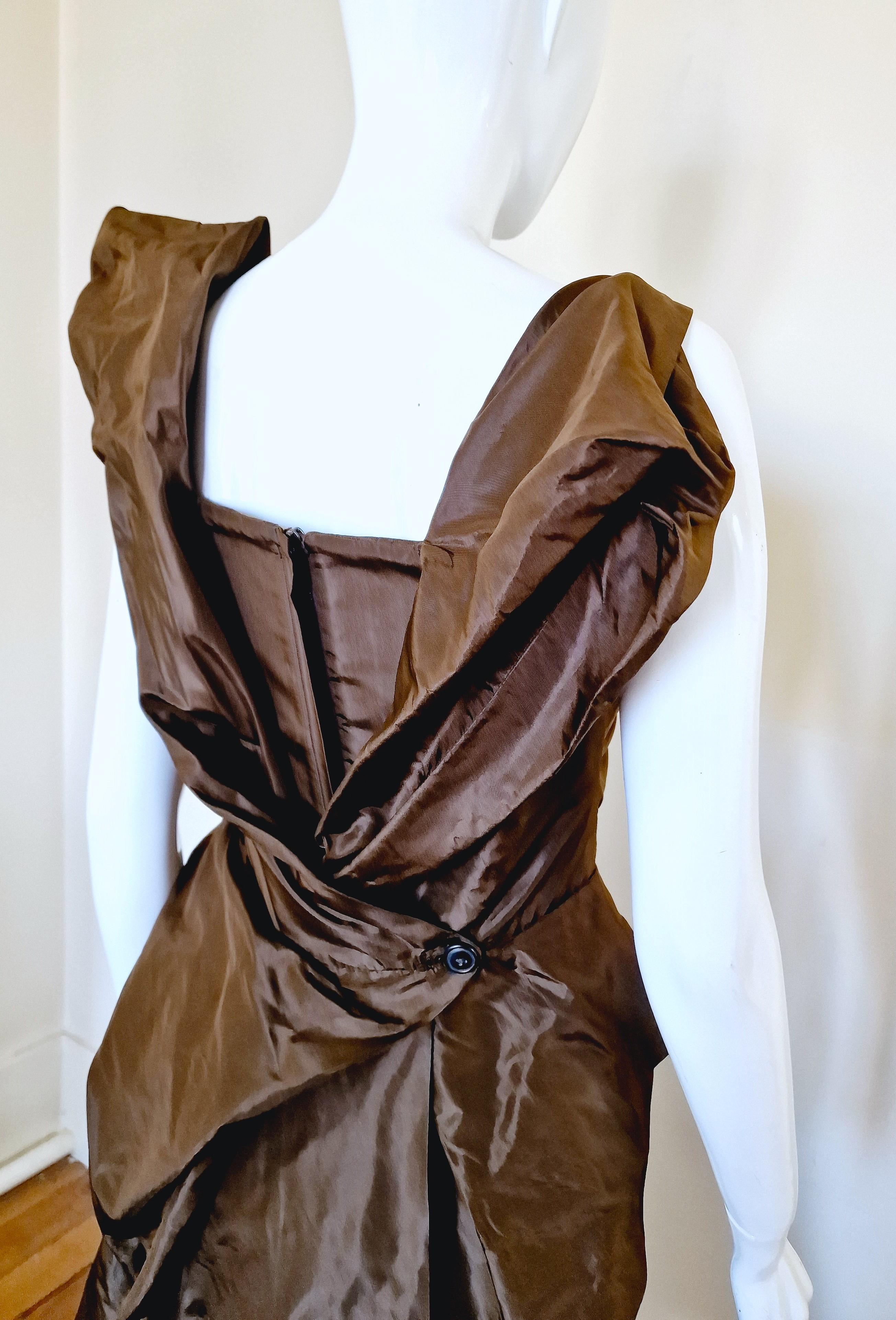 Vivienne Westwood Bustier Corset Pirate Victorian 90s Evening Taffeta Dress Gown For Sale 4