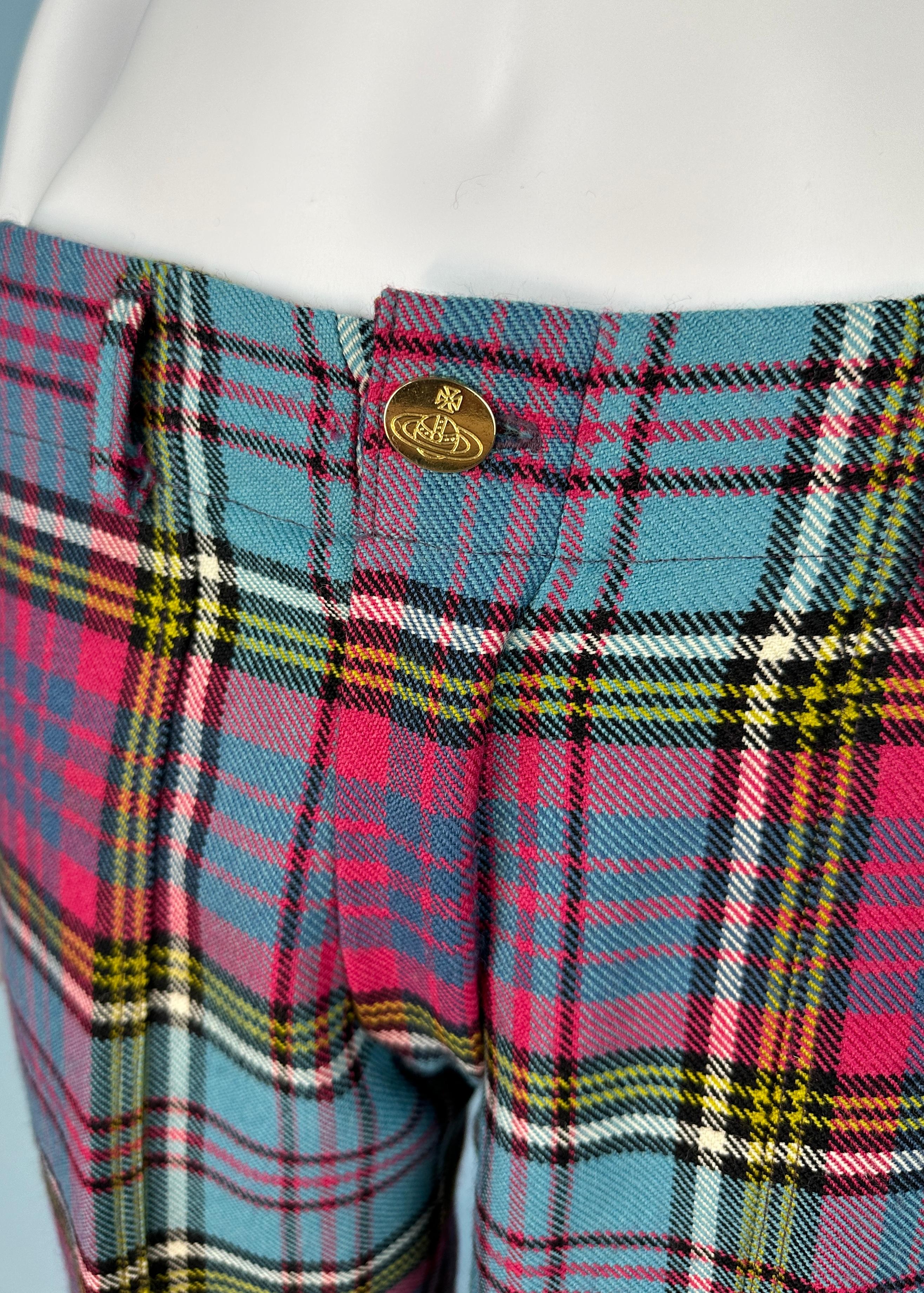 Vivienne Westwood c.1996 MacAndreas Tartan Bondage Pants Trousers In Excellent Condition For Sale In Hertfordshire, GB