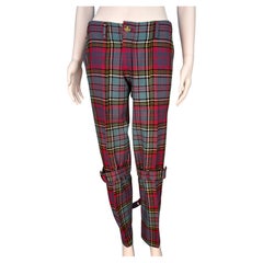 Retro Vivienne Westwood c.1996 MacAndreas Tartan Bondage Pants Trousers