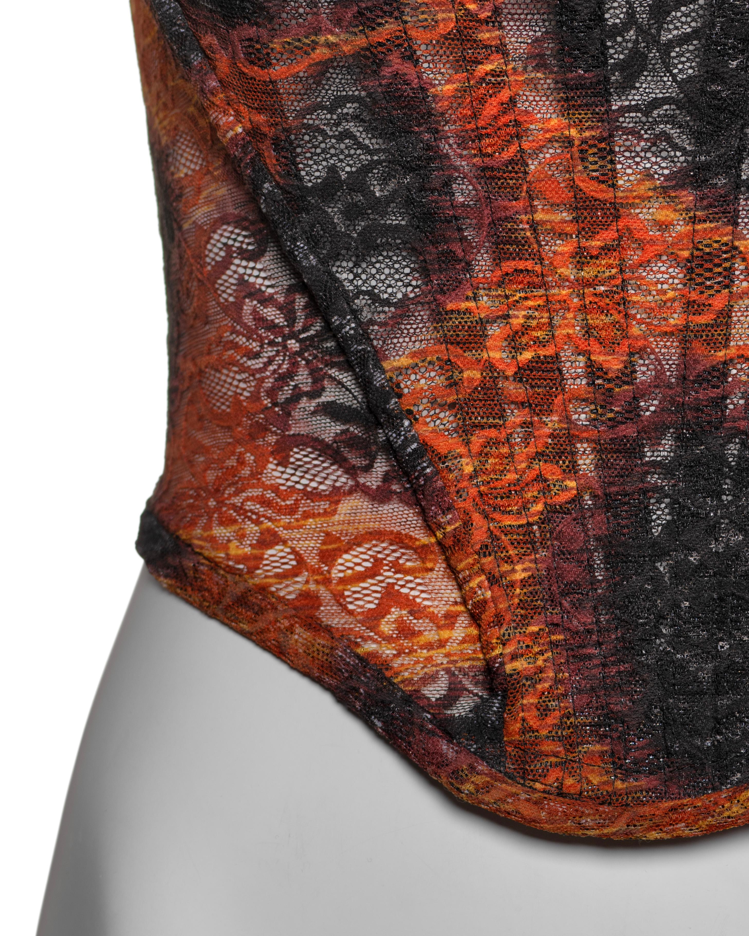 Women's Vivienne Westwood 'Cafe Society' Cheetah Print Lace Corset, SS 1994 For Sale