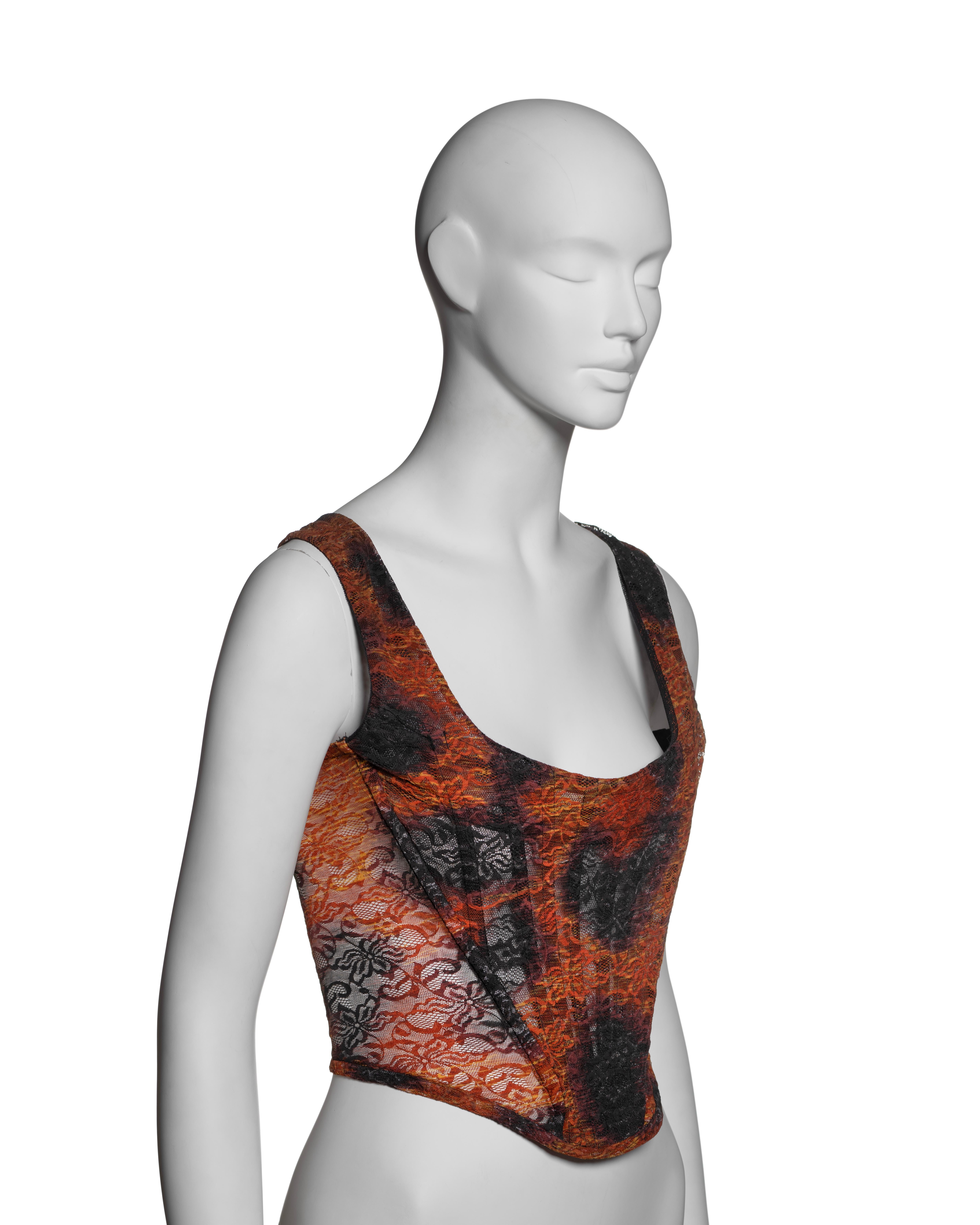 Vivienne Westwood 'Cafe Society' Cheetah Print Lace Corset, SS 1994 For Sale 1