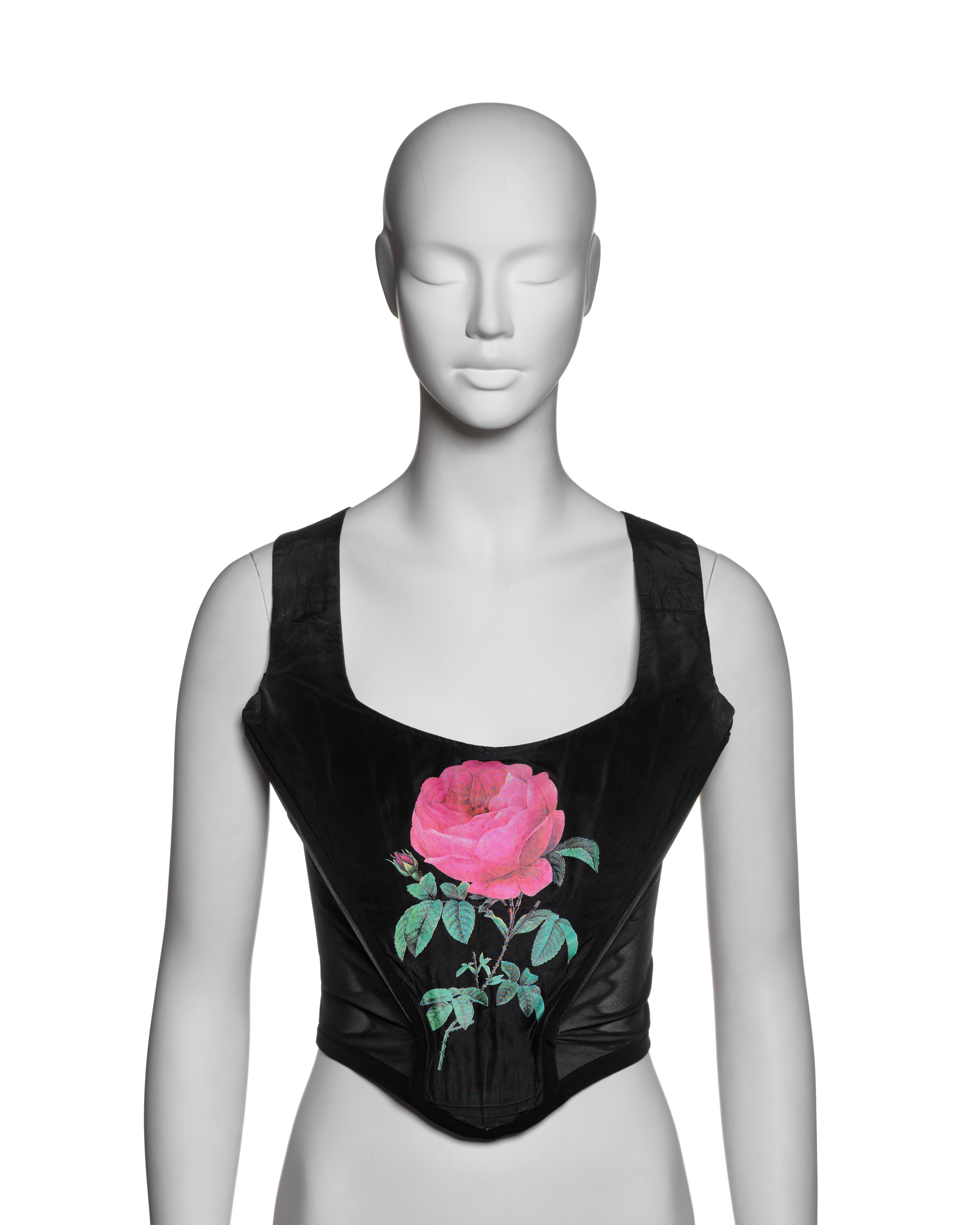 Vivienne Westwood 'Cafe Society' Corset with Pink Rose Print, SS 1994 In Good Condition In London, GB