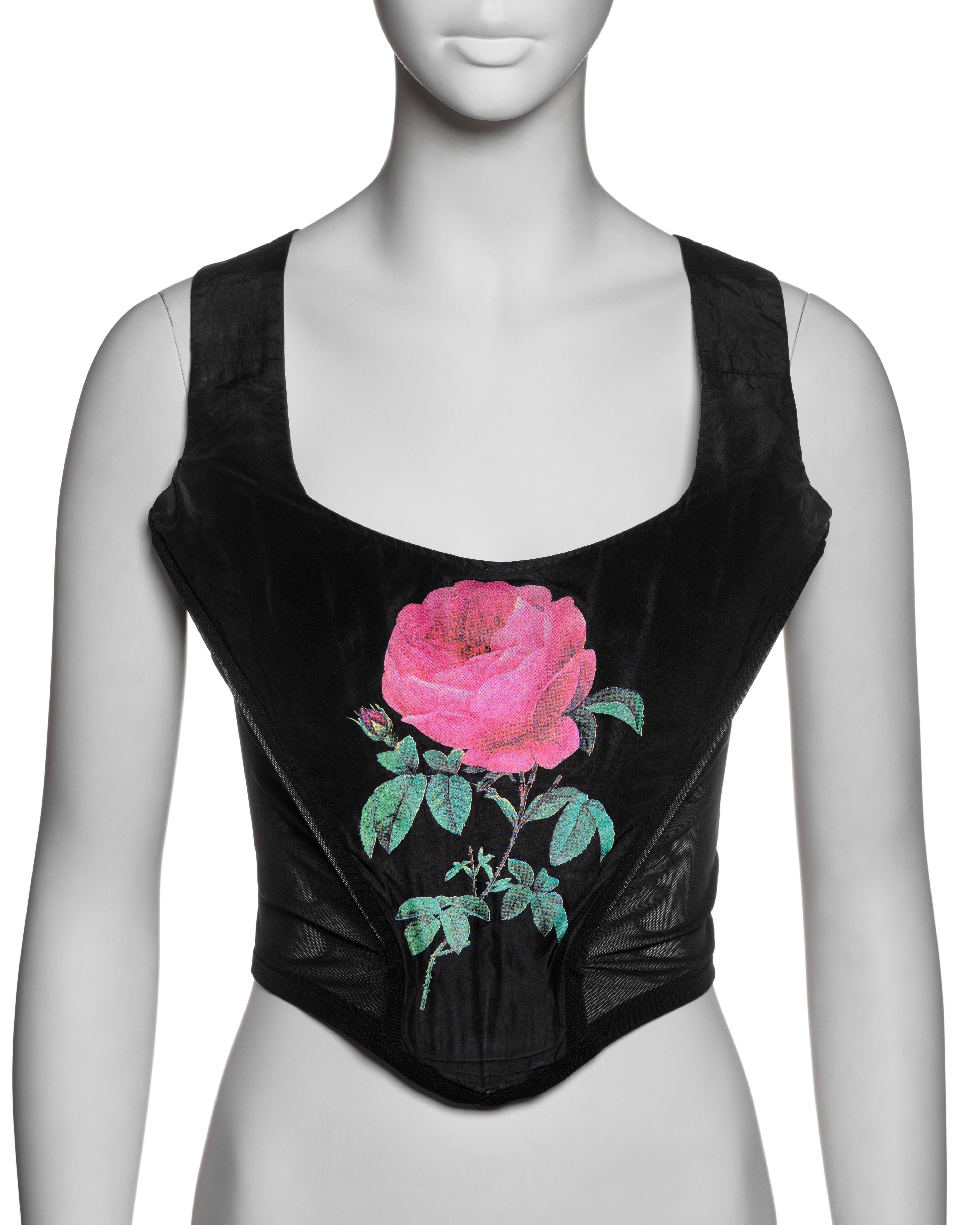 Women's Vivienne Westwood 'Cafe Society' Corset with Pink Rose Print, SS 1994