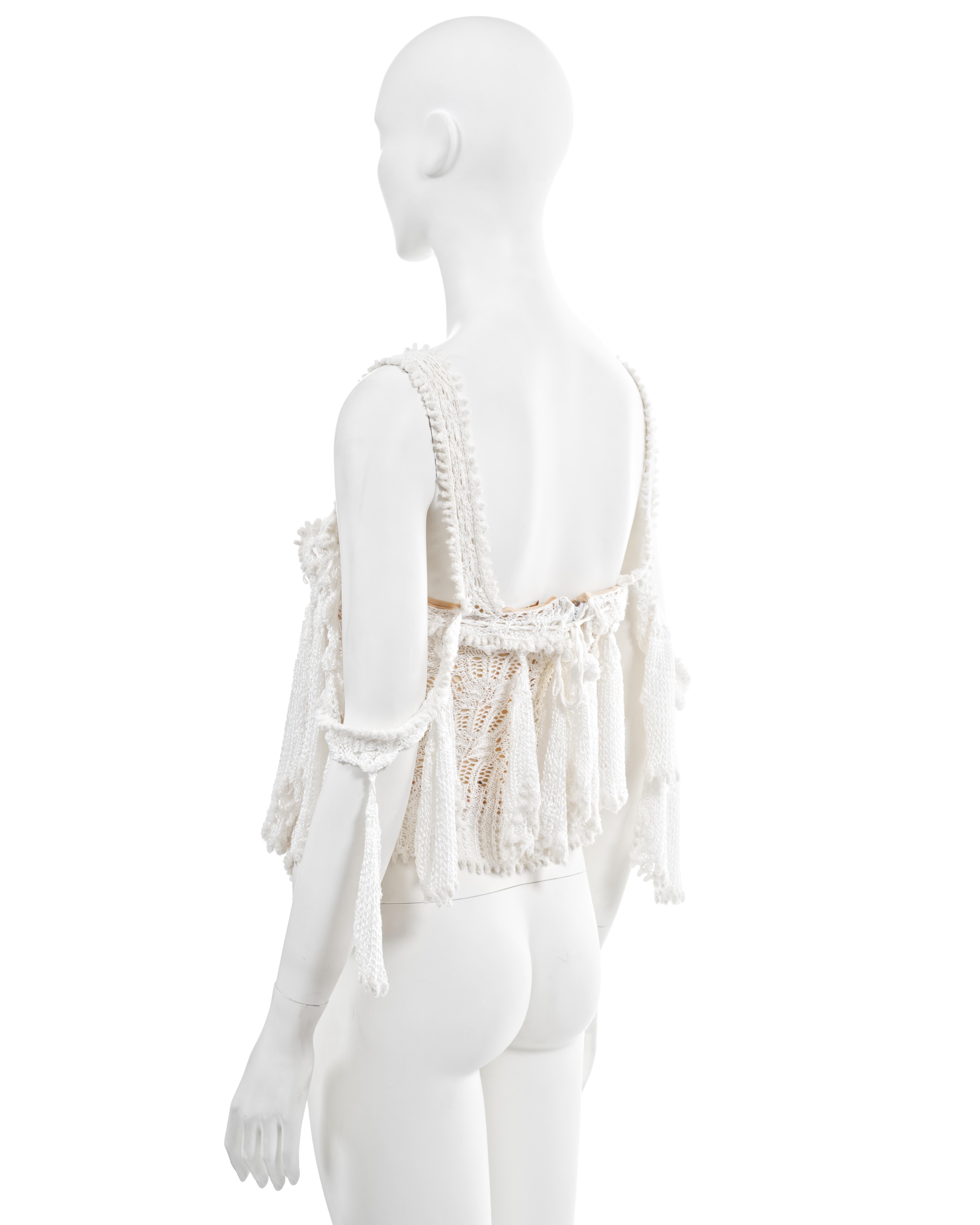 Vivienne Westwood 'Cafe Society' white knitted lace corset, ss 1994 For Sale 6