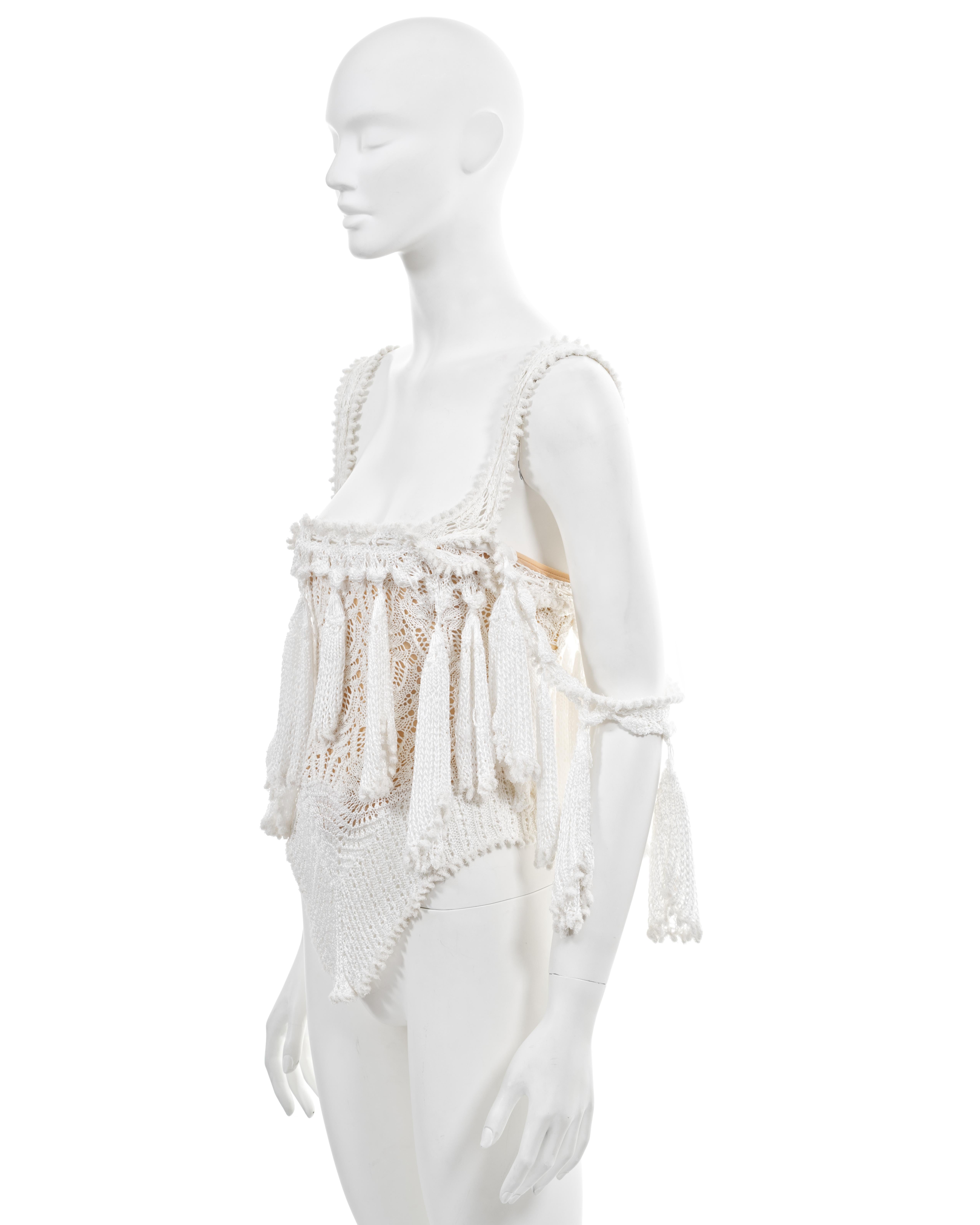 Vivienne Westwood 'Cafe Society' white knitted lace corset, ss 1994 For Sale 7