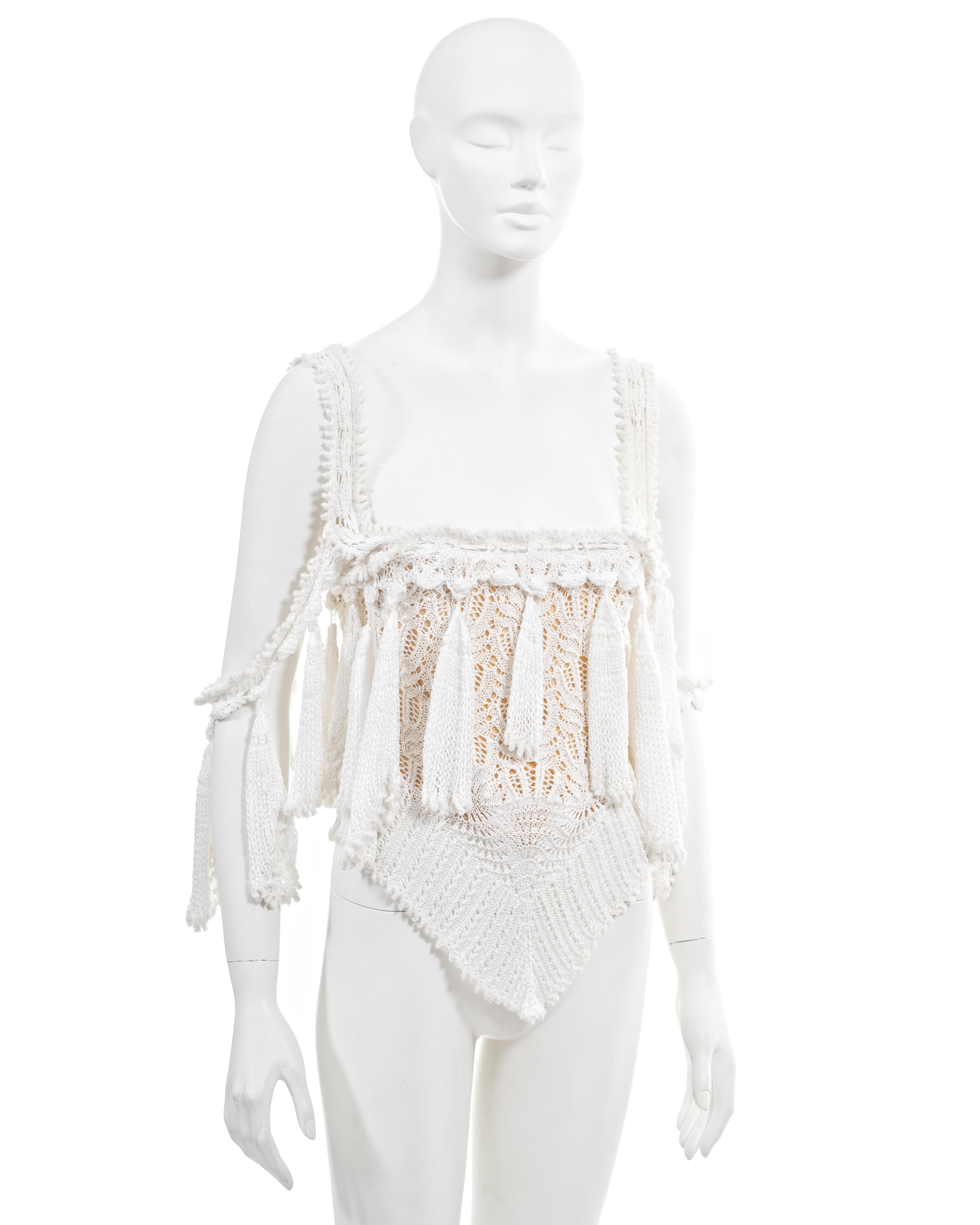 Vivienne Westwood 'Cafe Society' white knitted lace corset, ss 1994 For Sale 2