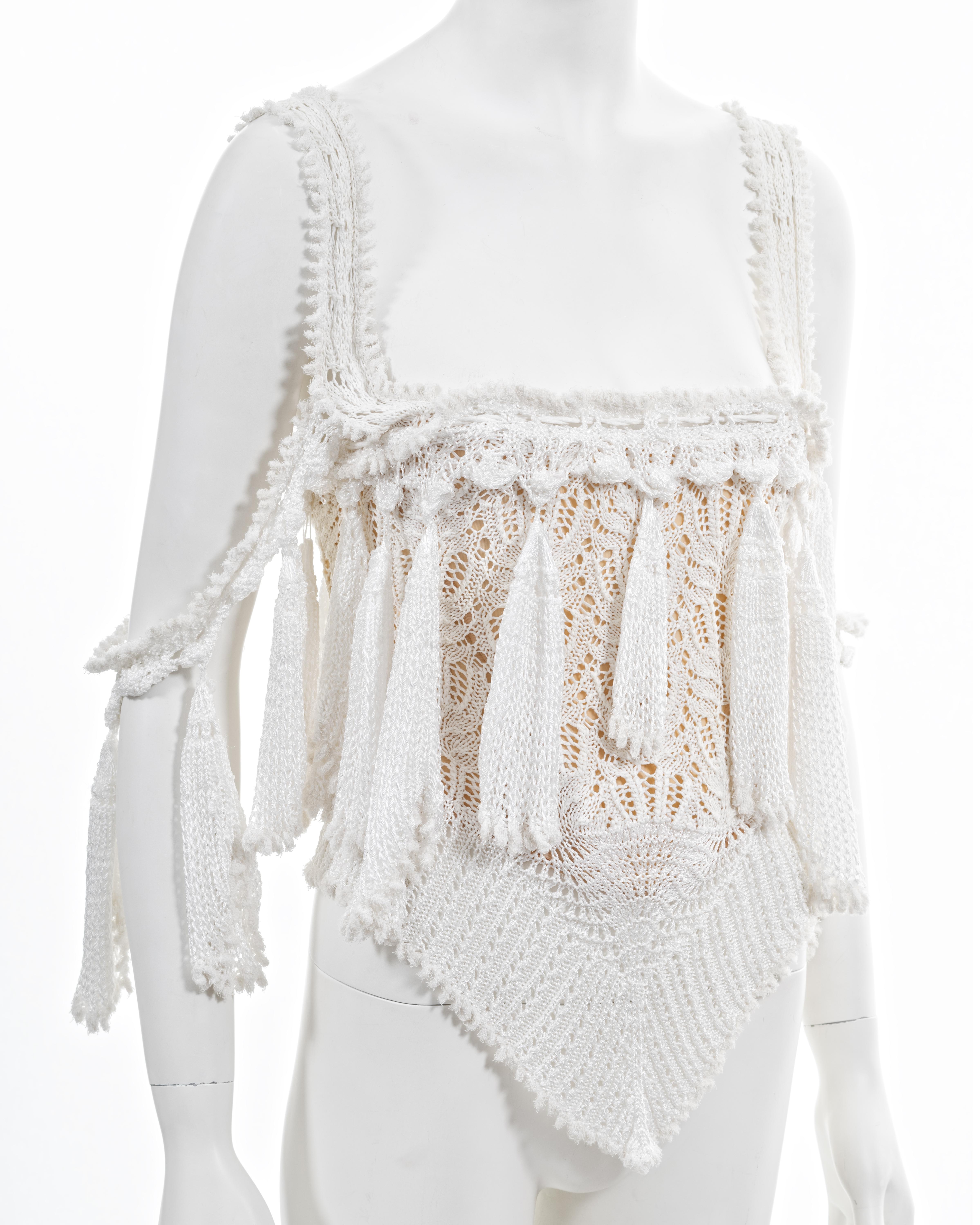 Vivienne Westwood 'Cafe Society' white knitted lace corset, ss 1994 For Sale 3