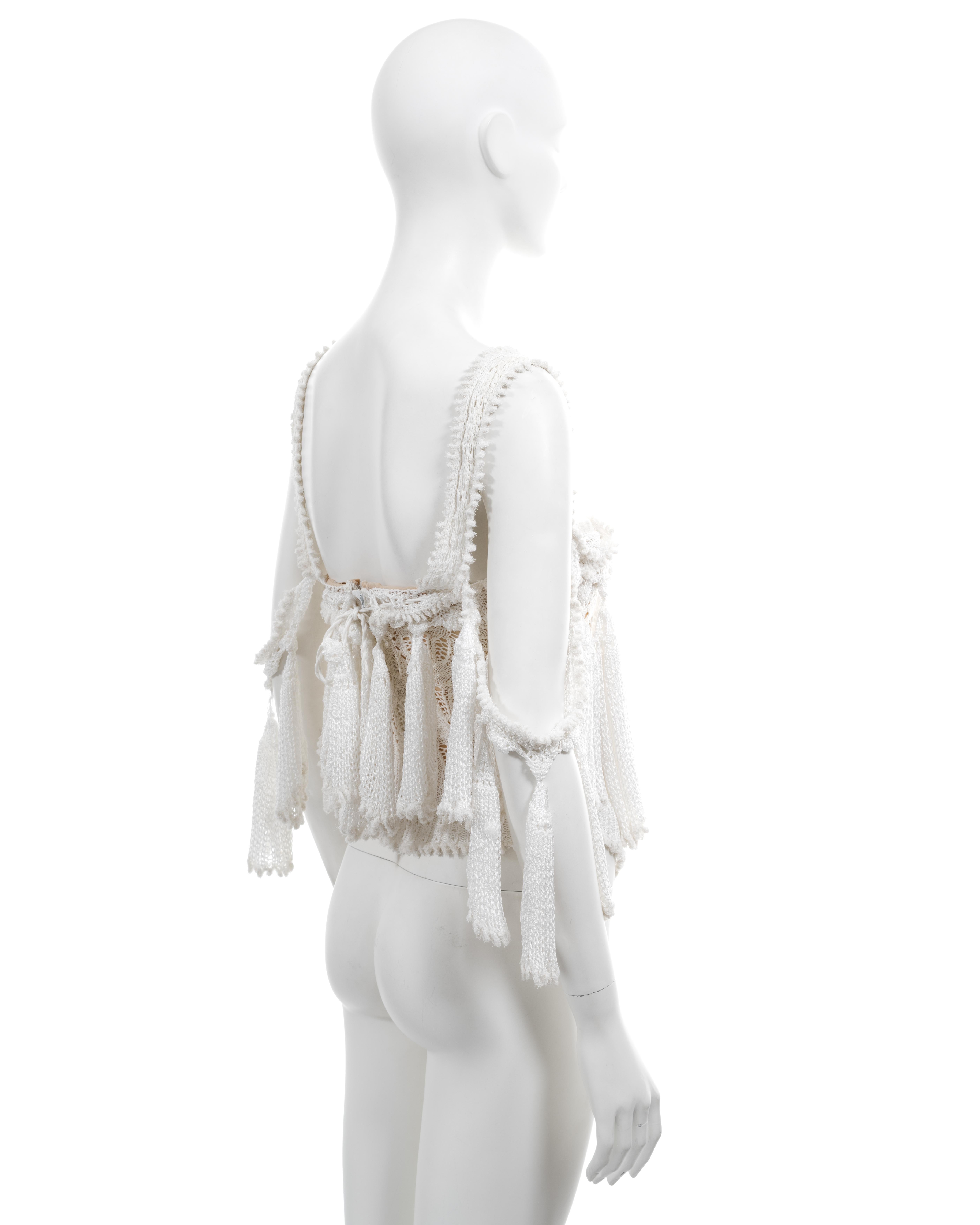 Vivienne Westwood 'Cafe Society' white knitted lace corset, ss 1994 For Sale 4