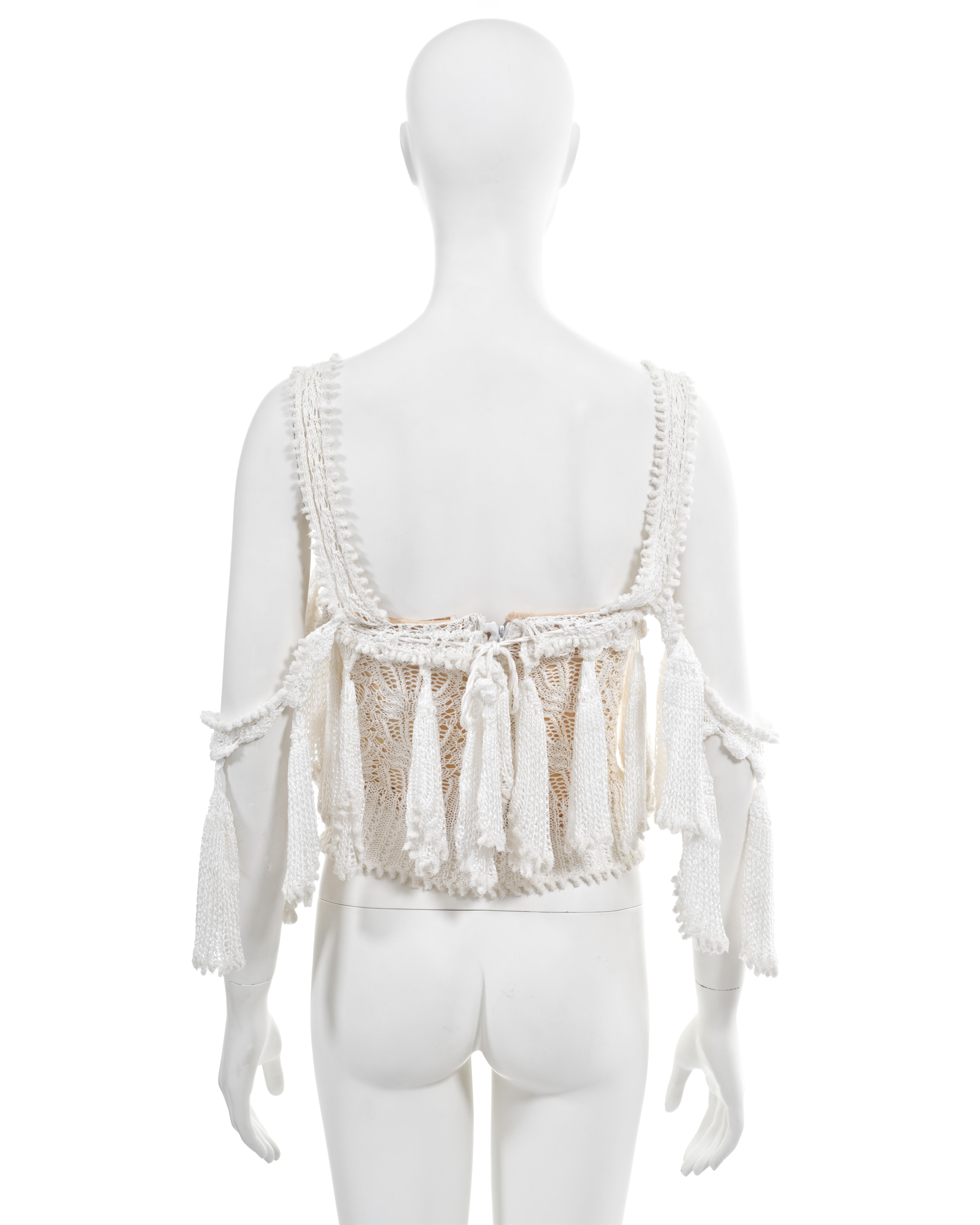 Vivienne Westwood 'Cafe Society' white knitted lace corset, ss 1994 For Sale 5