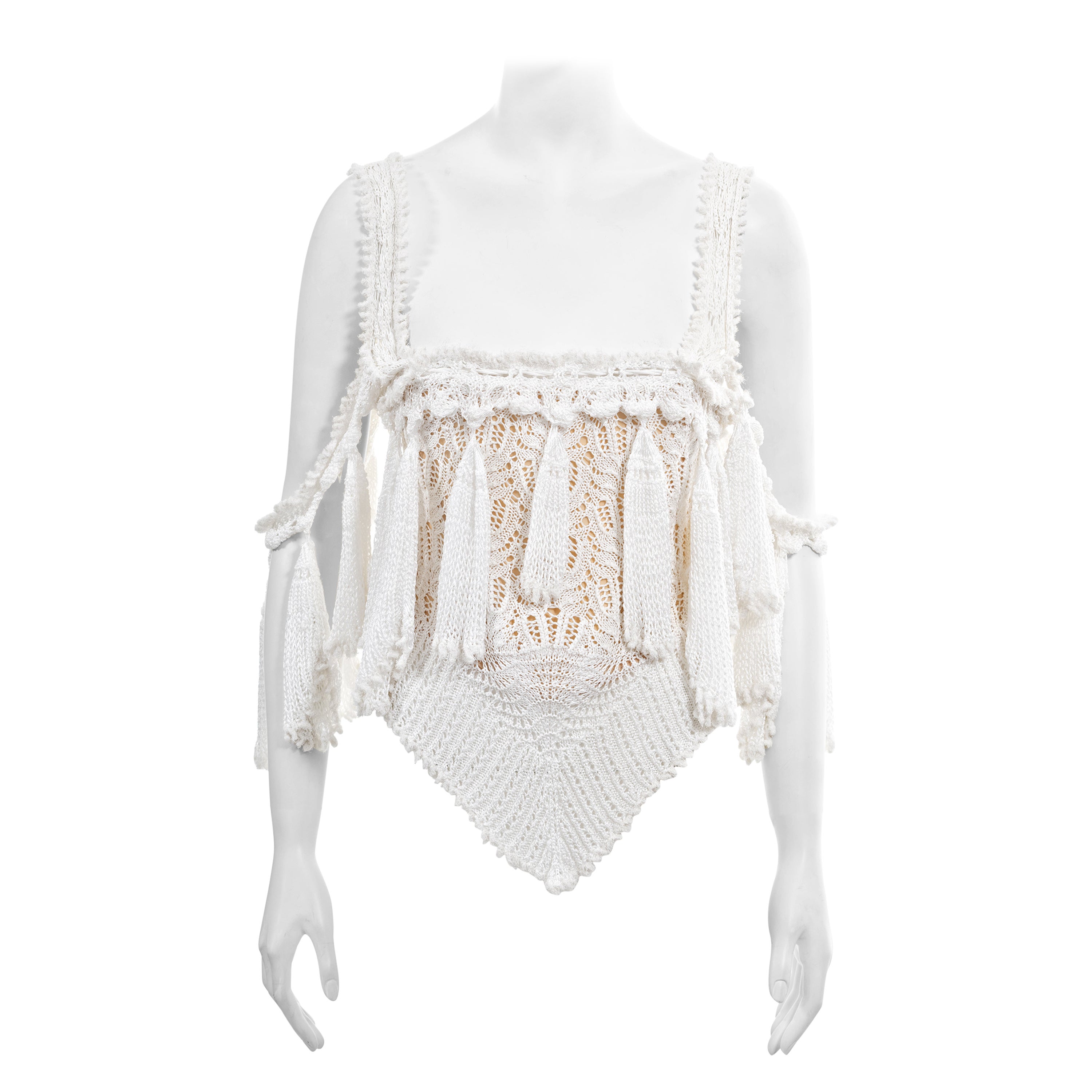 Vivienne Westwood "Cafe Society" corsé de encaje de punto blanco, ss 1994