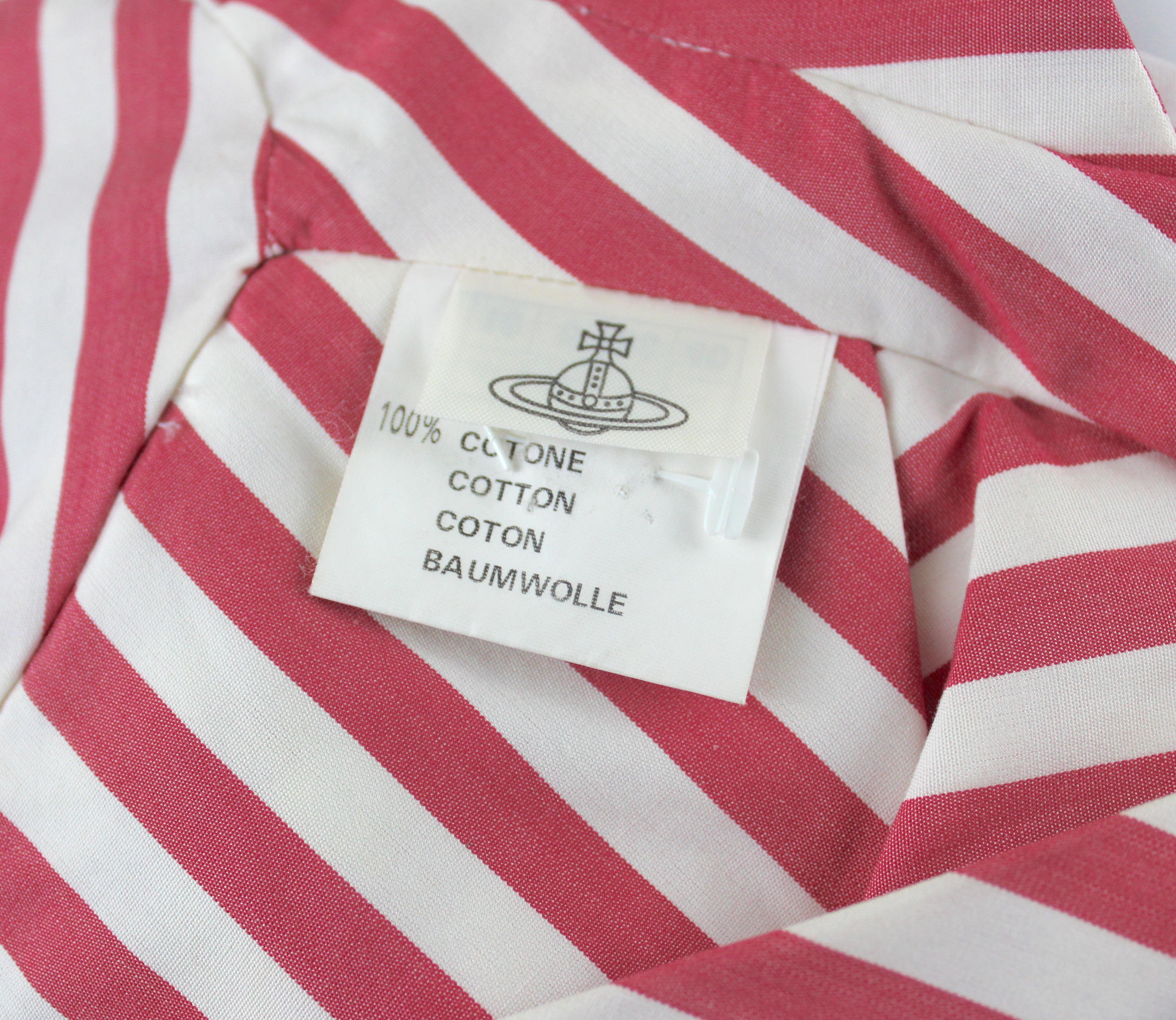 Vivienne Westwood Candy Stripe Halter top, c. 90's, Size 4 US In Excellent Condition For Sale In Los Angeles, CA