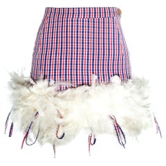 Vivienne Westwood checked feathered mini skirt, ss 1994