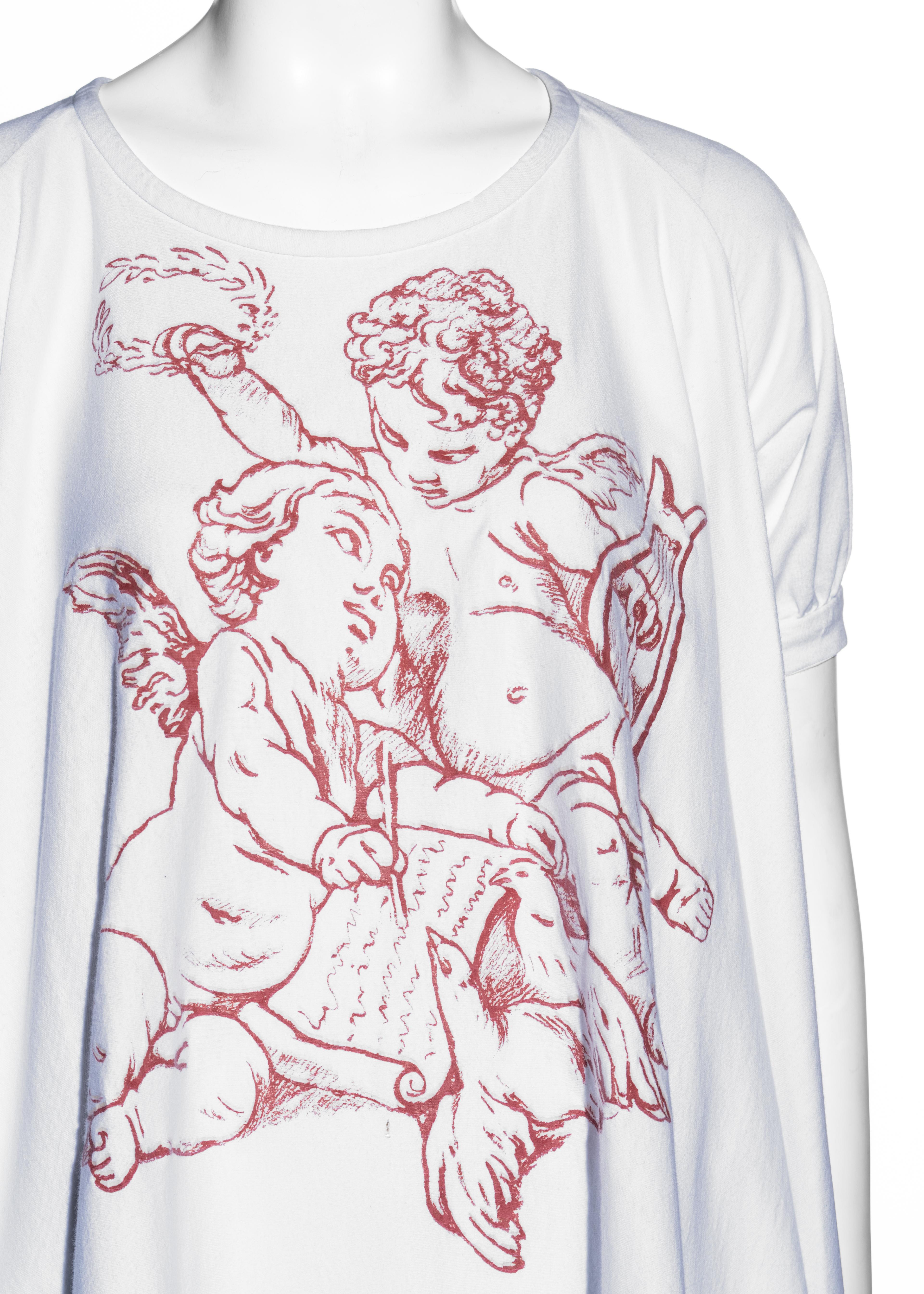 Breites T-Shirt mit Puttenmuster von Vivienne Westwood, ss 1991 (Grau) im Angebot