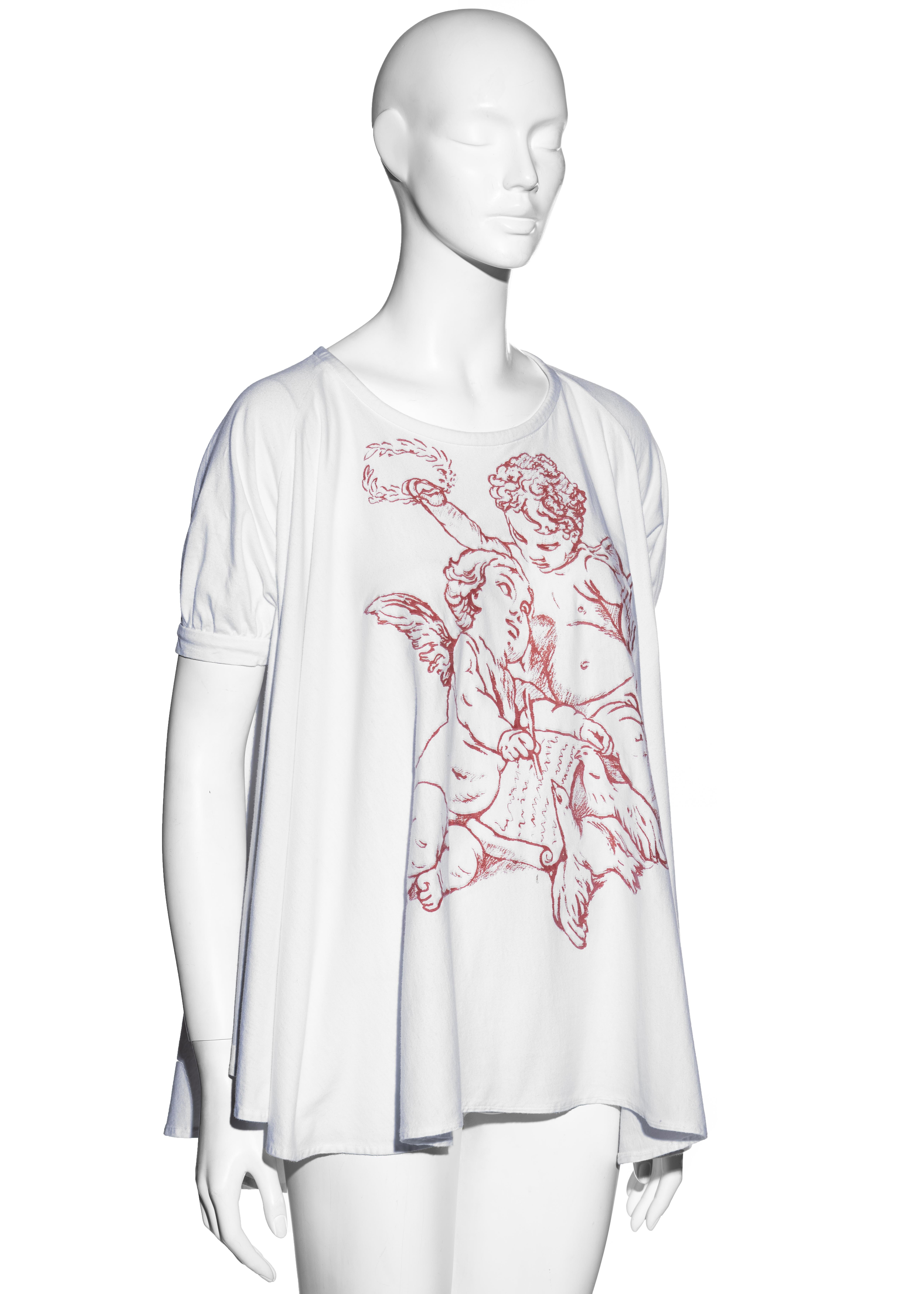 Breites T-Shirt mit Puttenmuster von Vivienne Westwood, ss 1991 im Zustand „Gut“ im Angebot in London, GB
