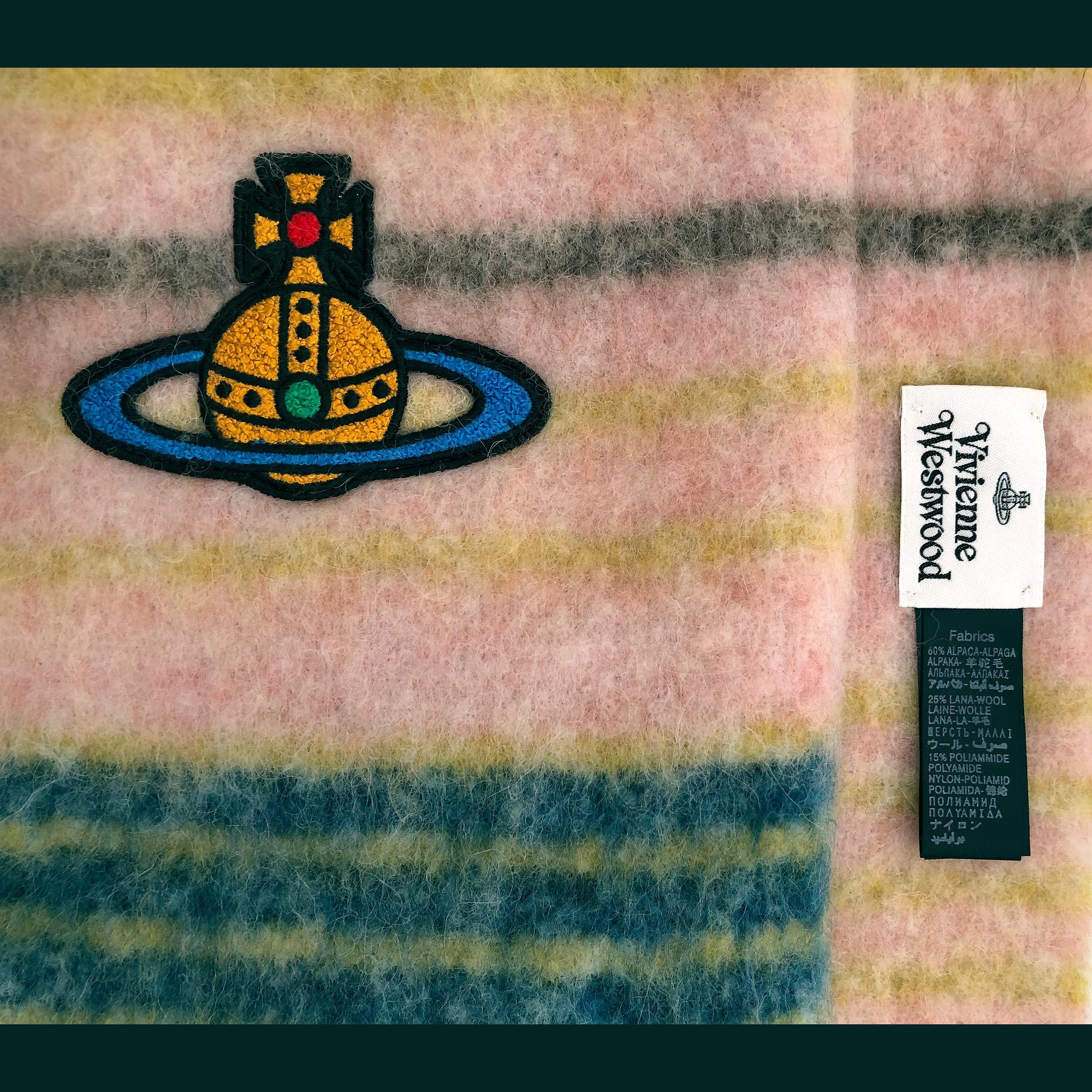 Donna Vivienne Westwood - Sciarpa a righe in maglia di alpaca - Logo 