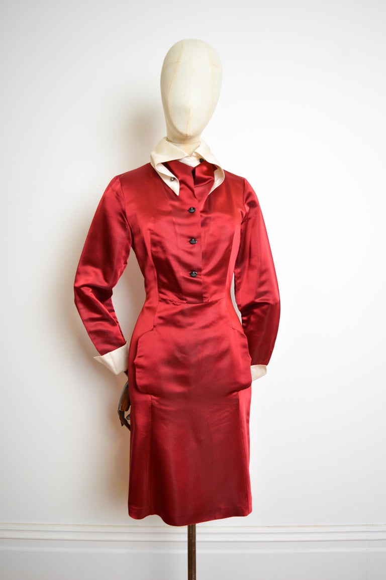 open lace back dress CurveWow Hammered Satin Longline Shirt Dress Wine – Curvewow main image 0