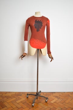 Vivienne Westwood Circa 2005 Monarchy Print Queens Face Long Sleeve Top