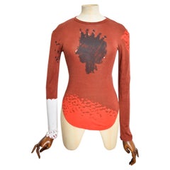 Vivienne Westwood Circa 2005 Monarchy Print Queens Face Long Sleeve Top