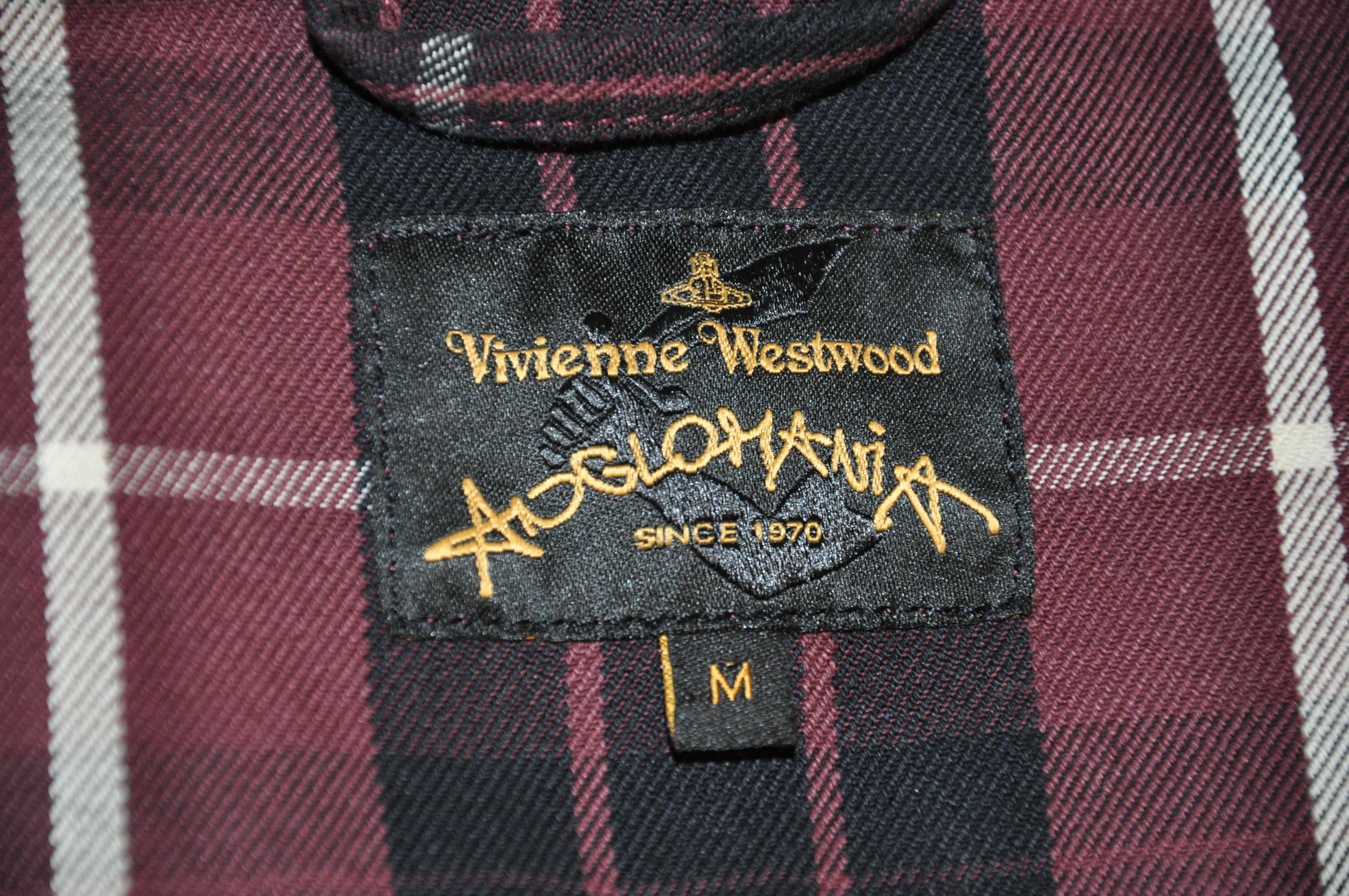 Rare Vivienne Westwood Coco-Brown, Black & Cream Cotton Plaid Button Jacket For Sale 2