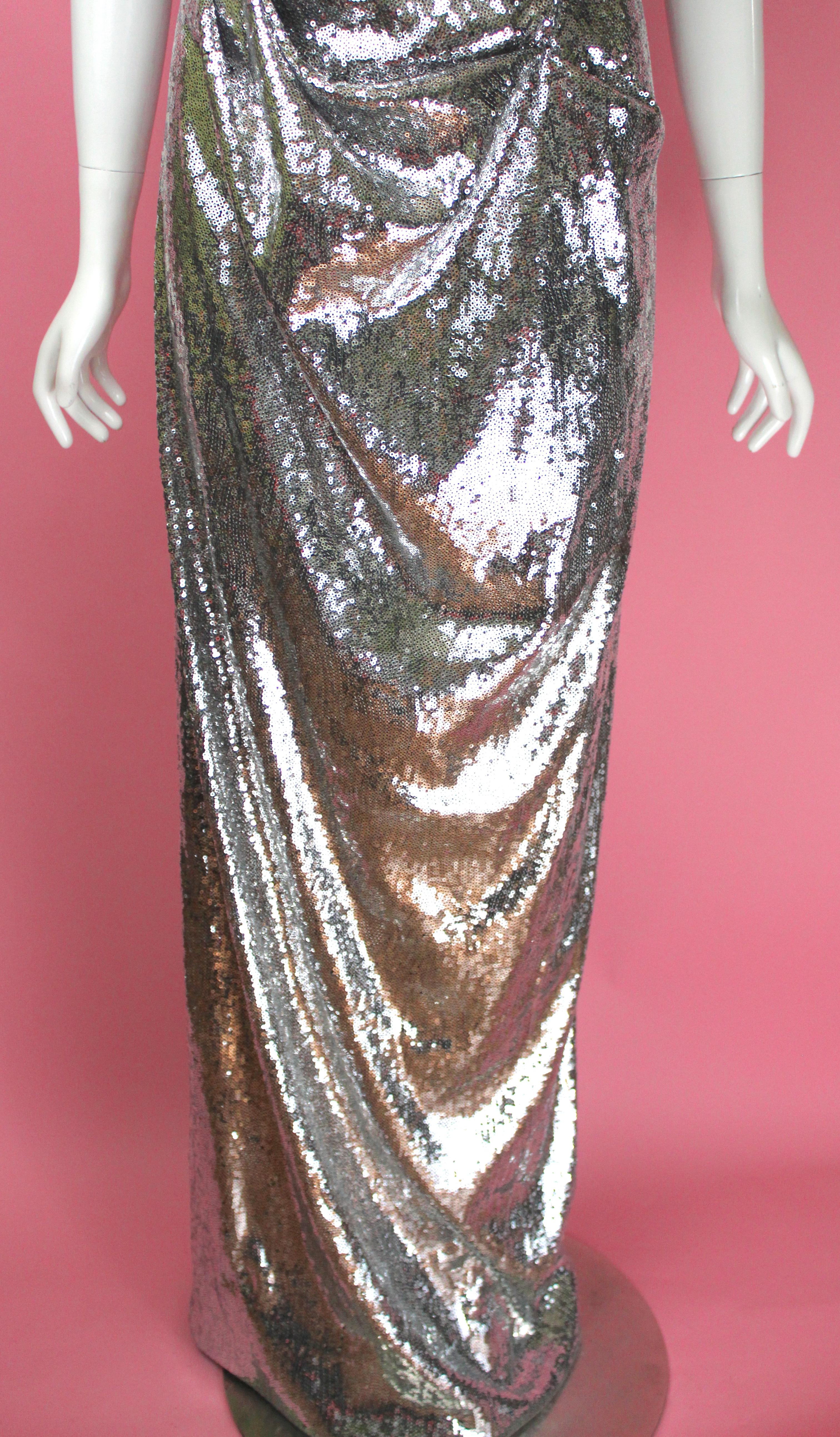 Women's Vivienne  Westwood Cocotte Silver Gown, c. 2011, Size US 12 For Sale