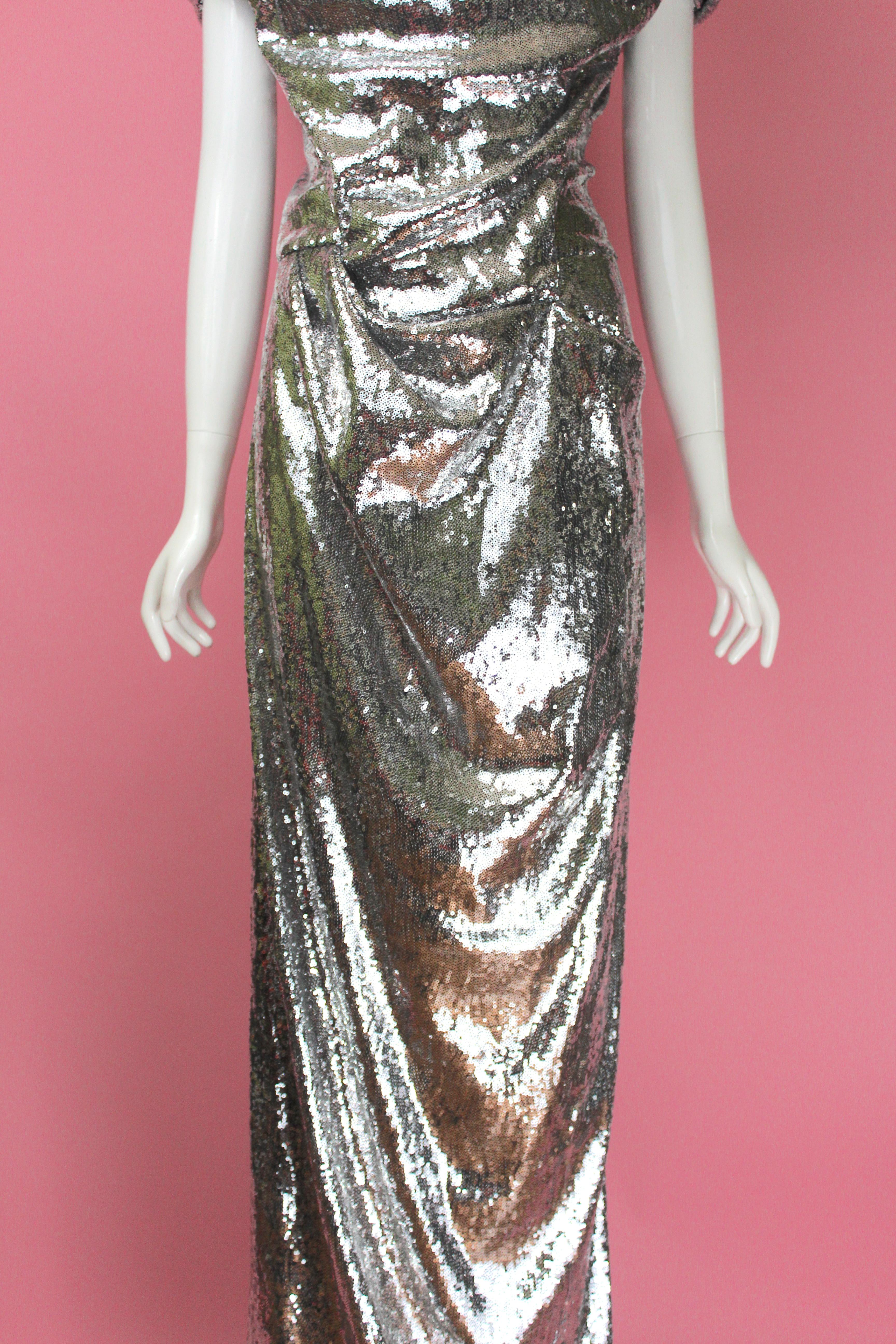Vivienne  Westwood Cocotte Silver Gown, c. 2011, Size US 12 For Sale 1