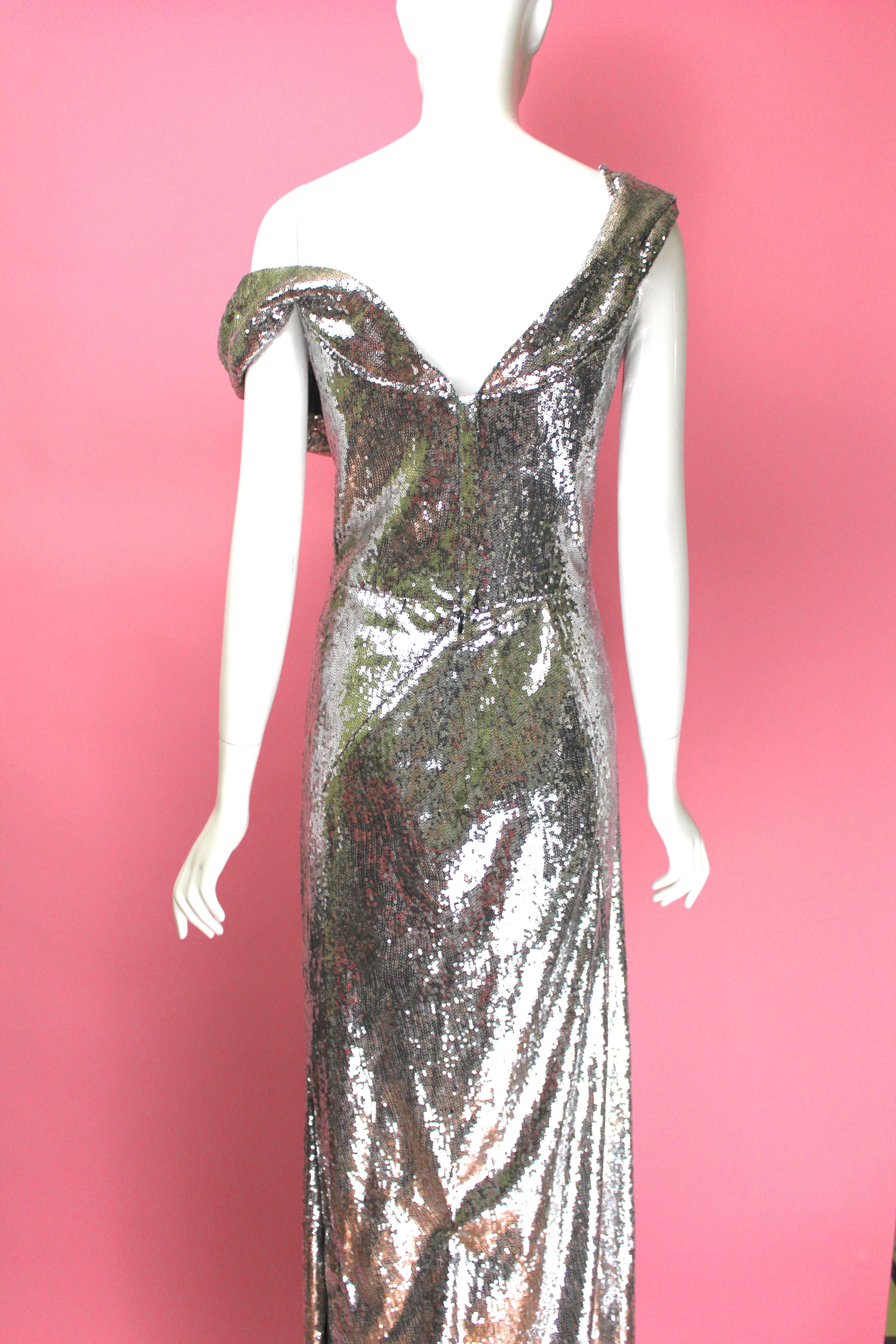 Vivienne  Westwood Cocotte Silver Gown, c. 2011, Size US 12 For Sale 2