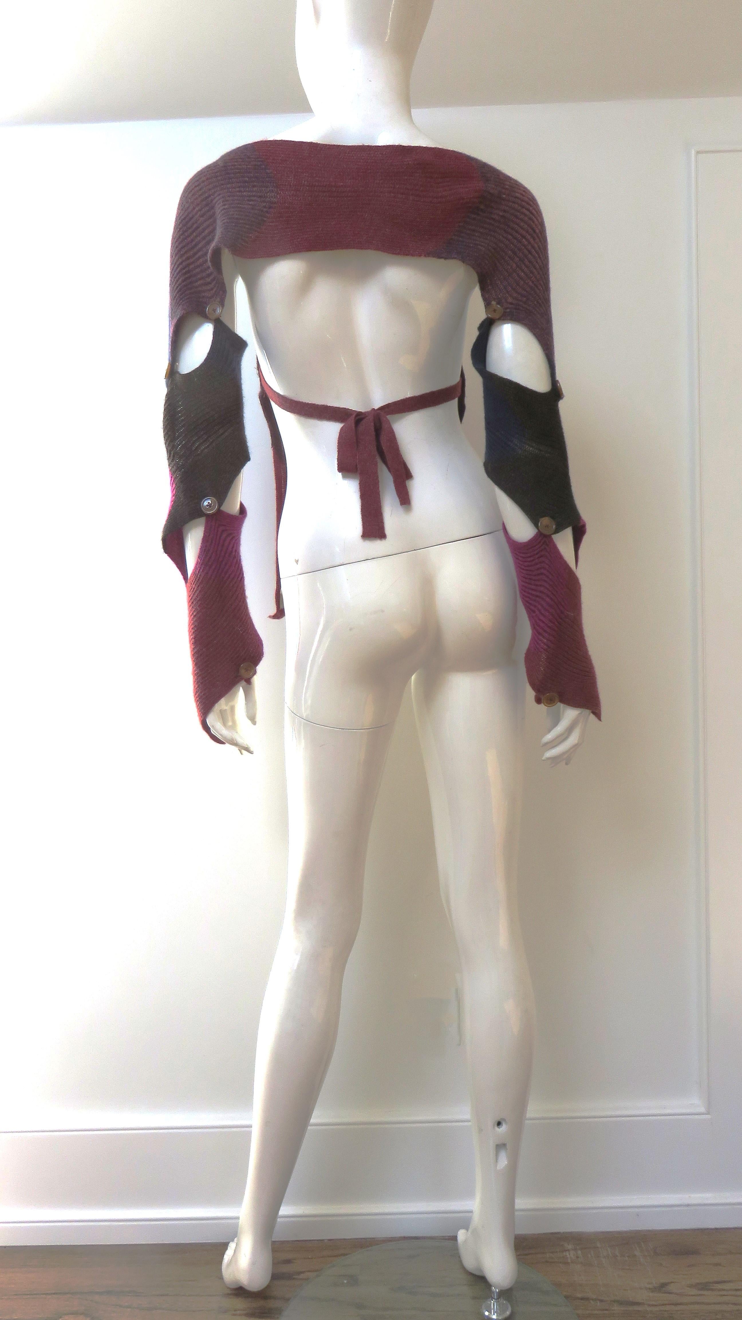Vivienne Westwood Color Block Backless Spiral Sleeves Sweater Vest en vente 6