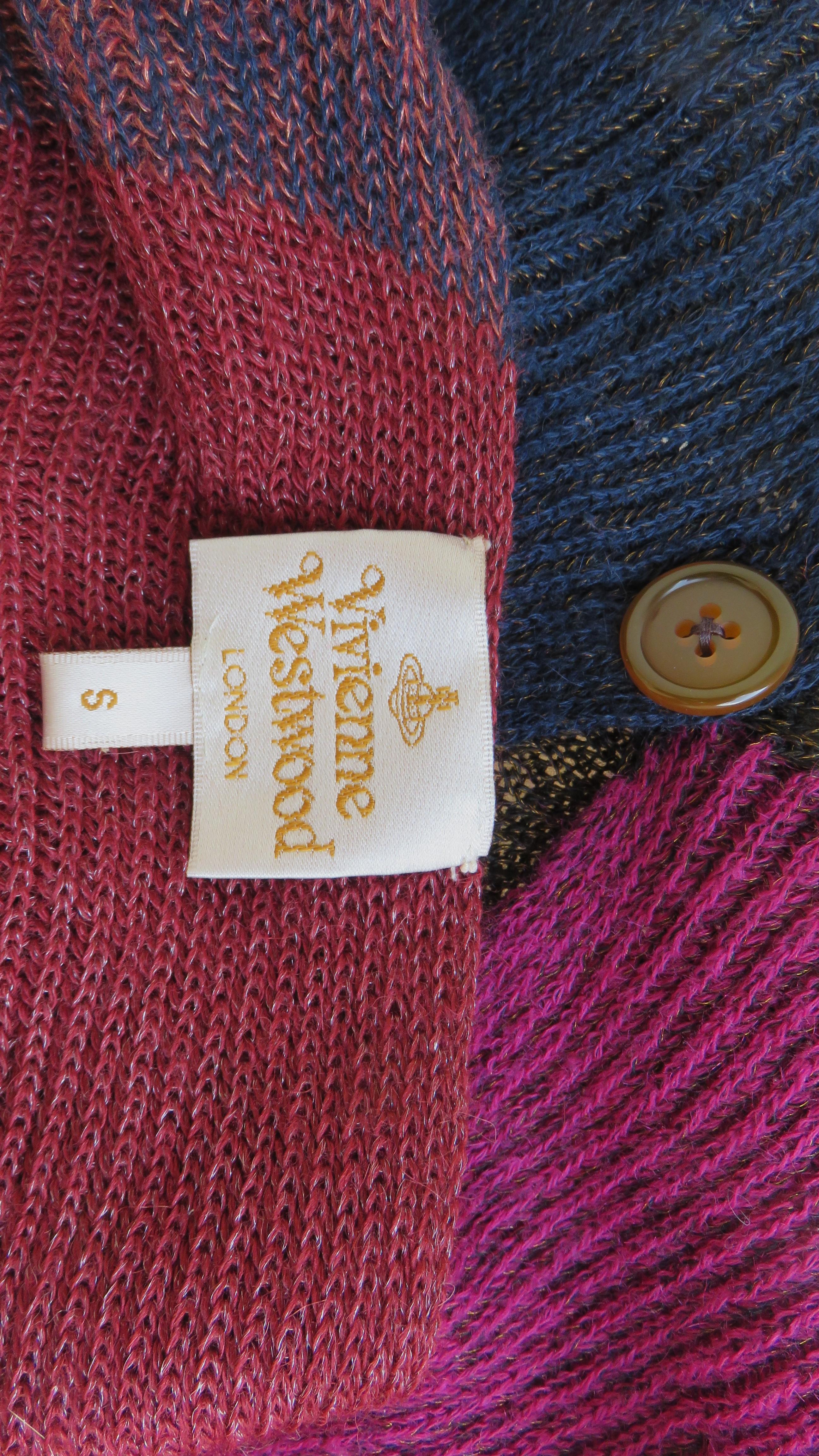 Vivienne Westwood Color Block Backless Spiral Sleeves Sweater Vest For Sale 8