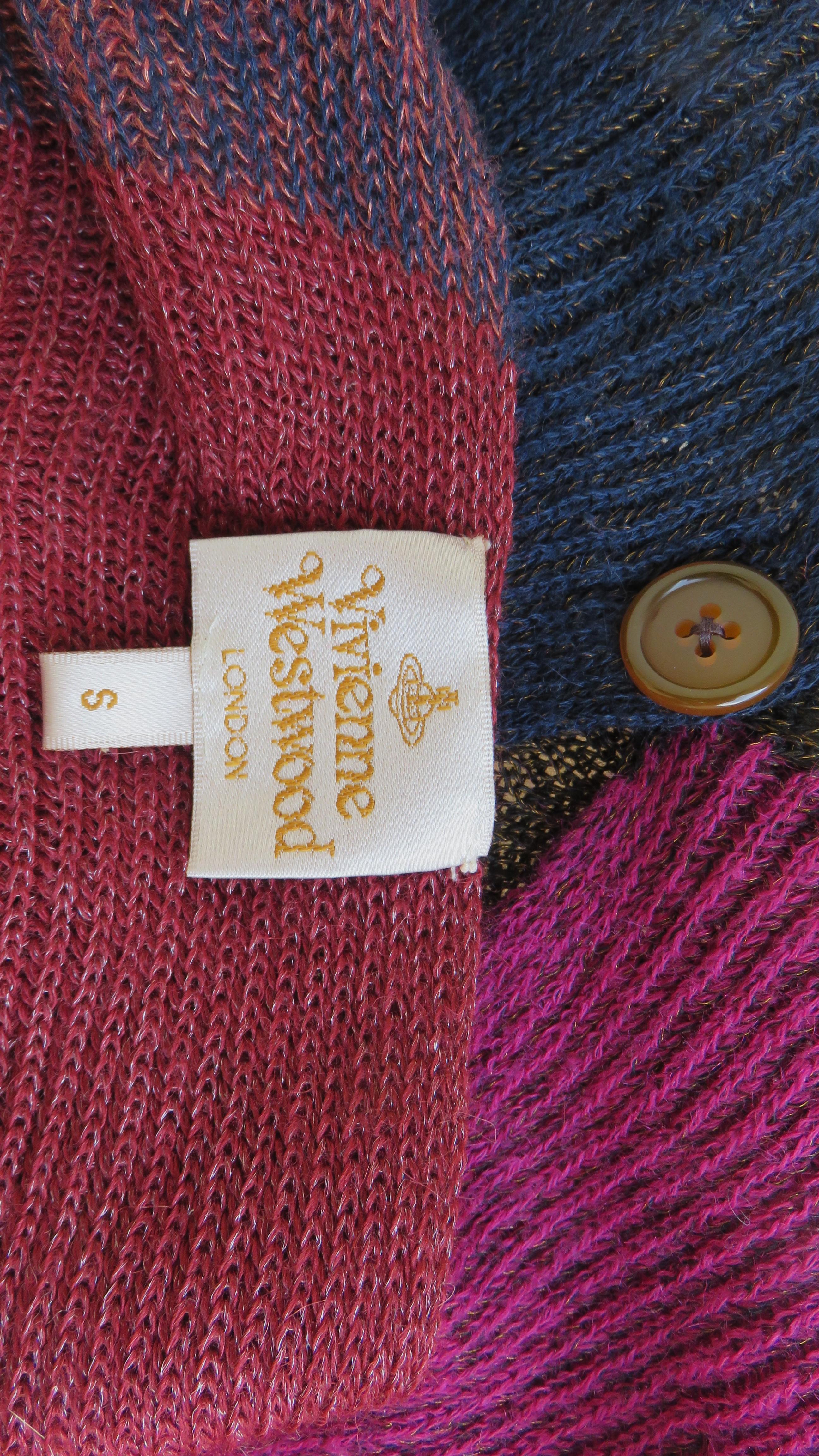 Vivienne Westwood Color Block Backless Spiral Sleeves Sweater Vest en vente 7