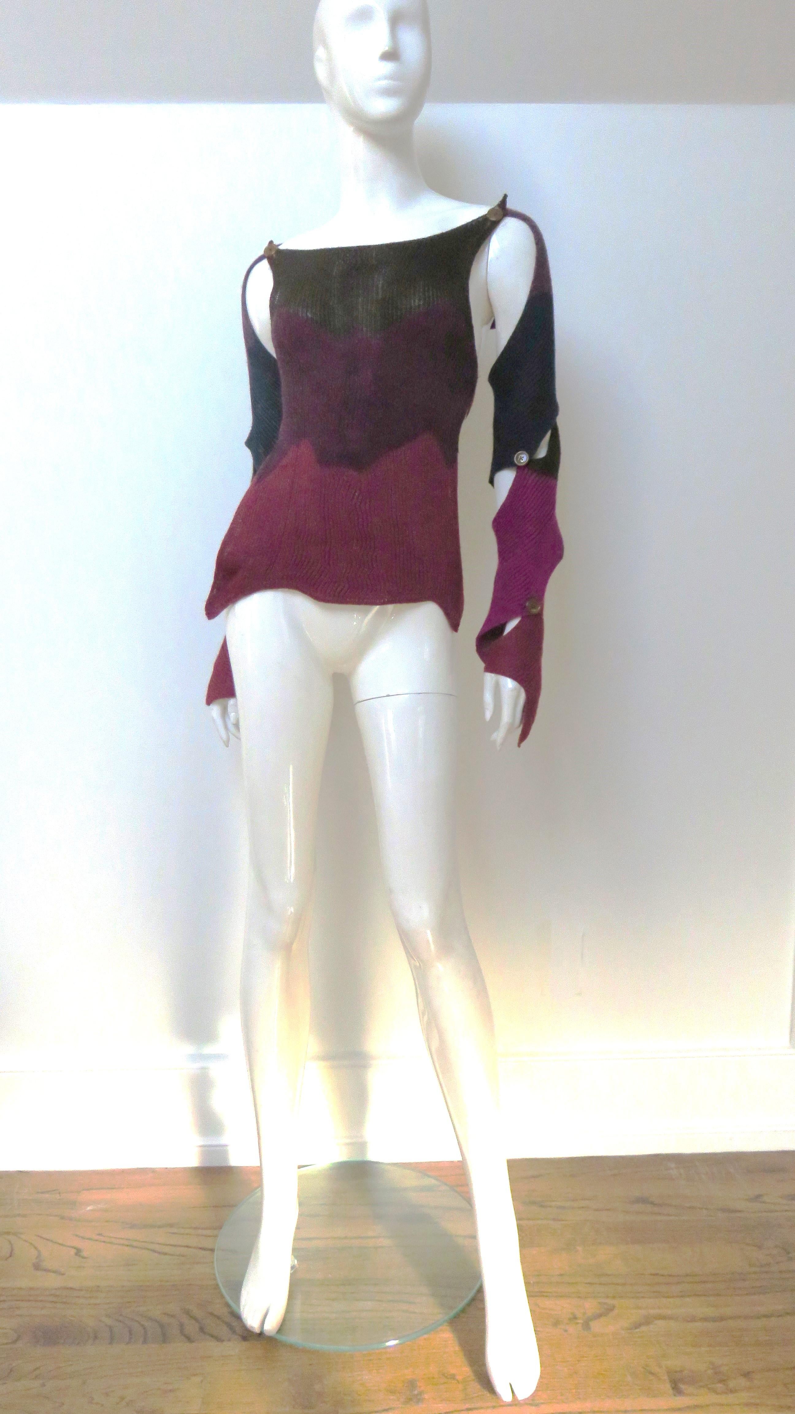 Vivienne Westwood Color Block Backless Spiral Sleeves Sweater Vest For Sale 5