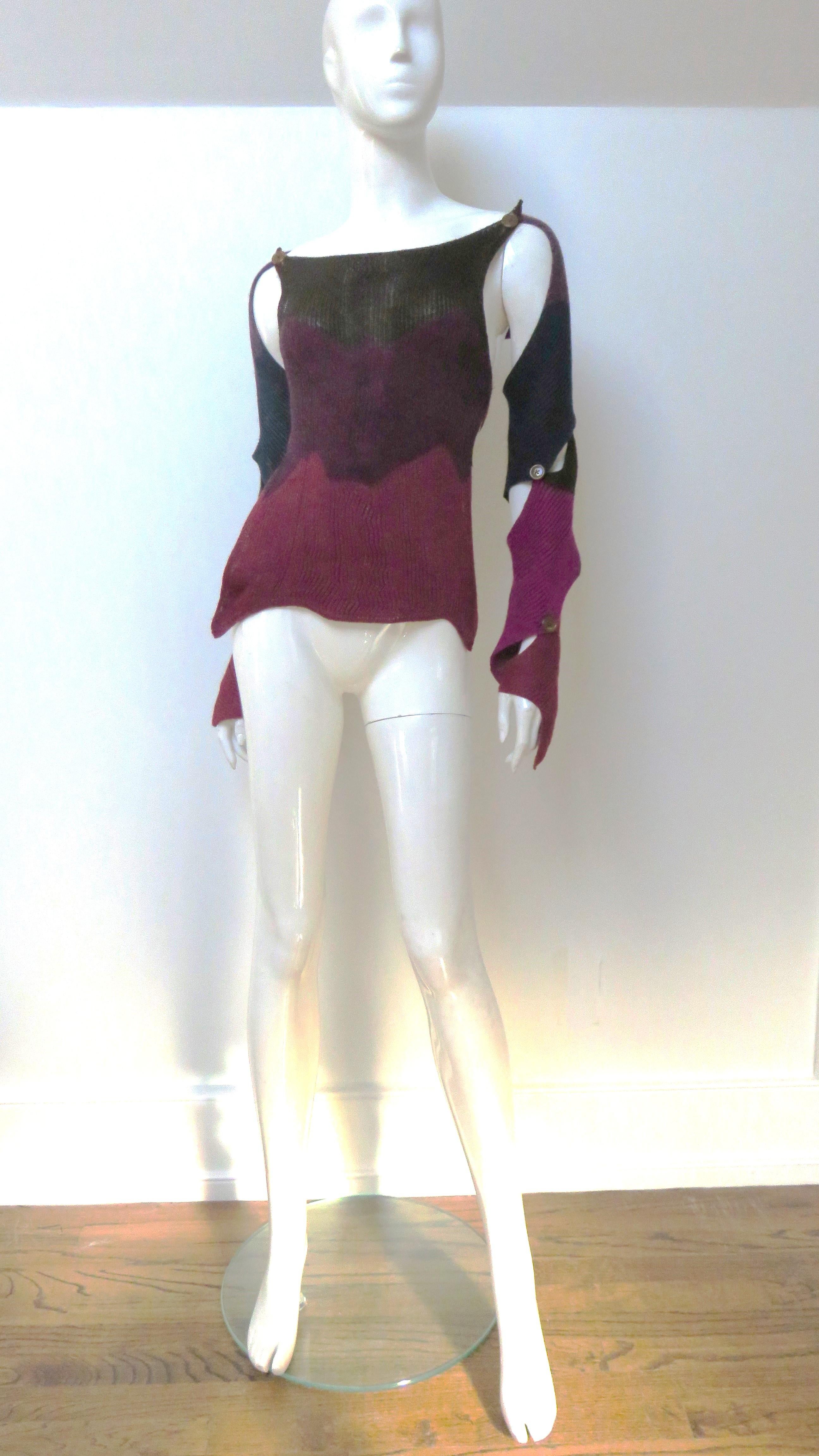 Vivienne Westwood Color Block Backless Spiral Sleeves Sweater Vest en vente 4