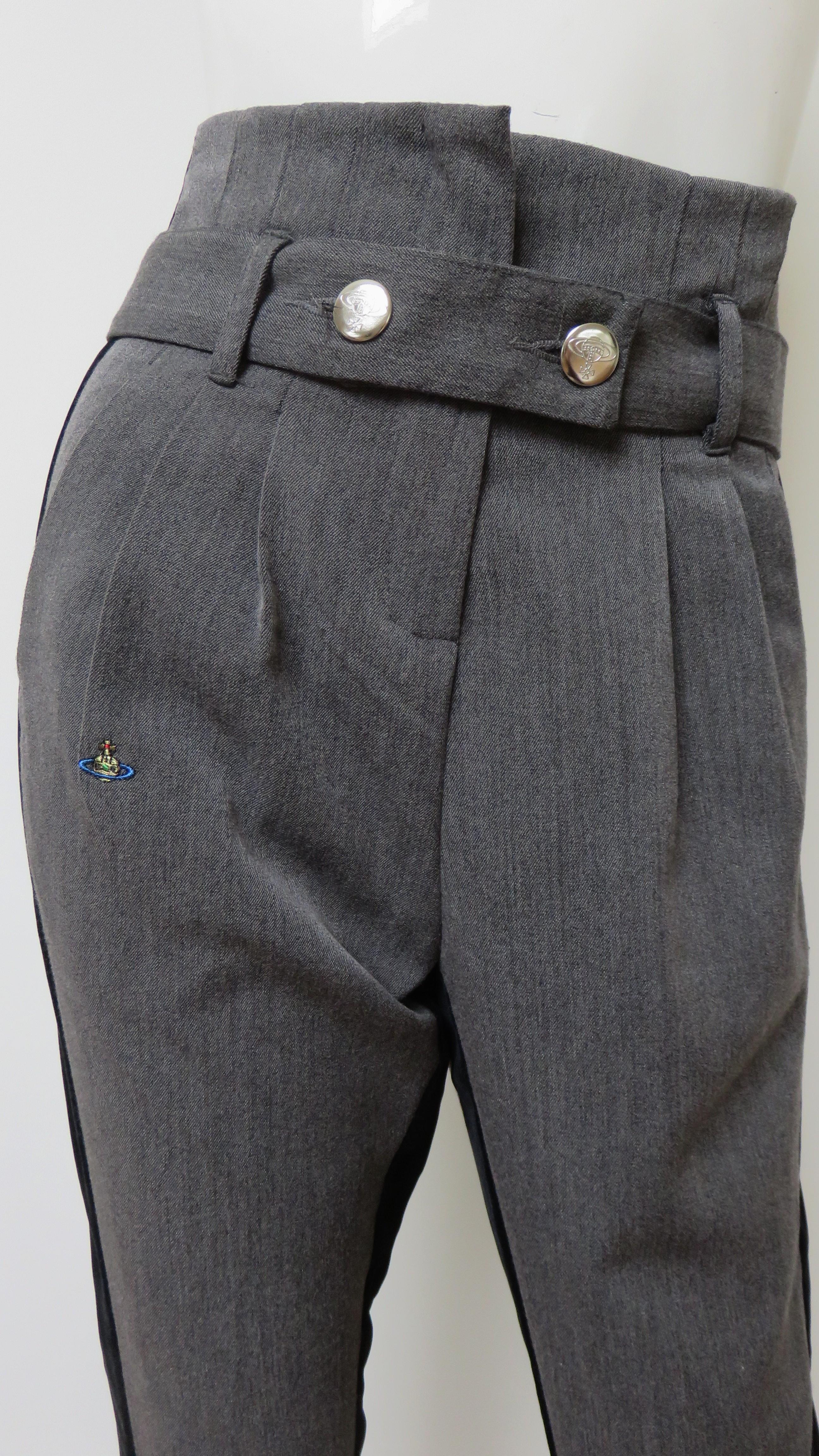 Vivienne Westwood Color Block Pants with Black Trim In Good Condition For Sale In Water Mill, NY