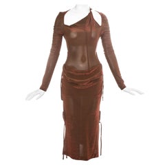 Vivienne Westwood copper lycra convertible dress with cut outs, fw 1997