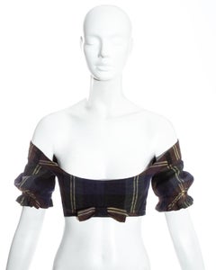 Vivienne Westwood cotton checked cropped corset top, c. 1990s