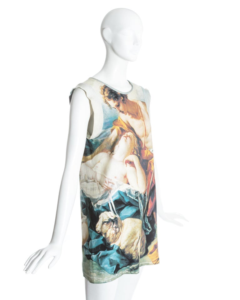Vivienne Westwood cotton jersey mini dress with François Boucher print, ss 1991 In Good Condition For Sale In London, GB