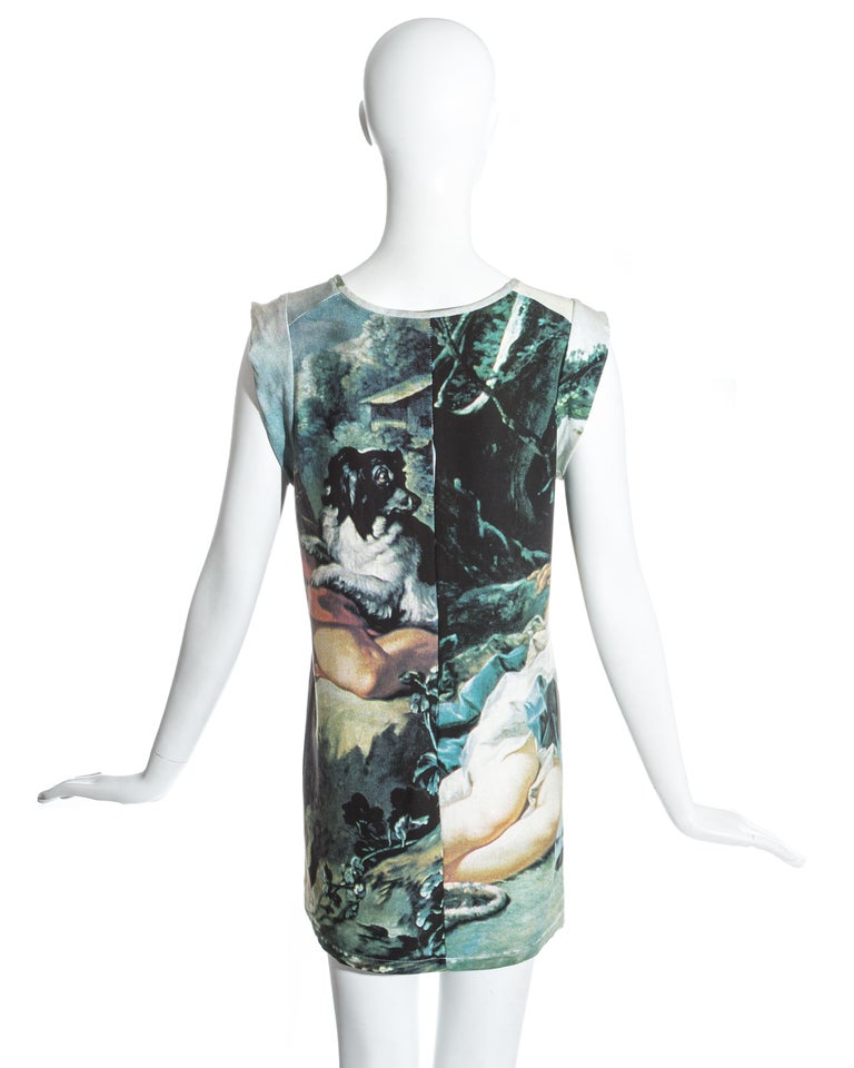 Women's Vivienne Westwood cotton jersey mini dress with François Boucher print, ss 1991 For Sale
