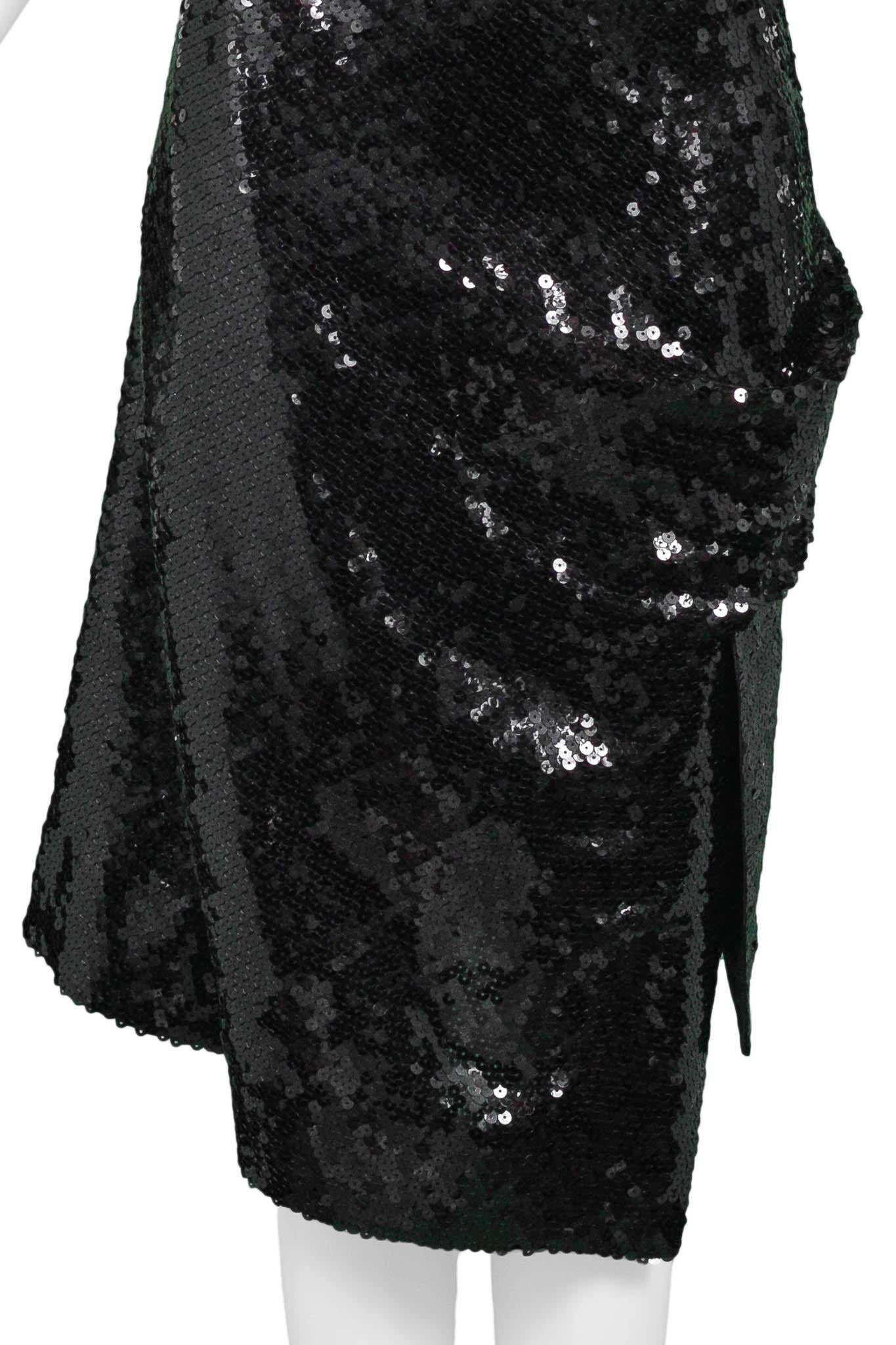 Vivienne Westwood Couture Black Sequin Strapless Dress For Sale 1