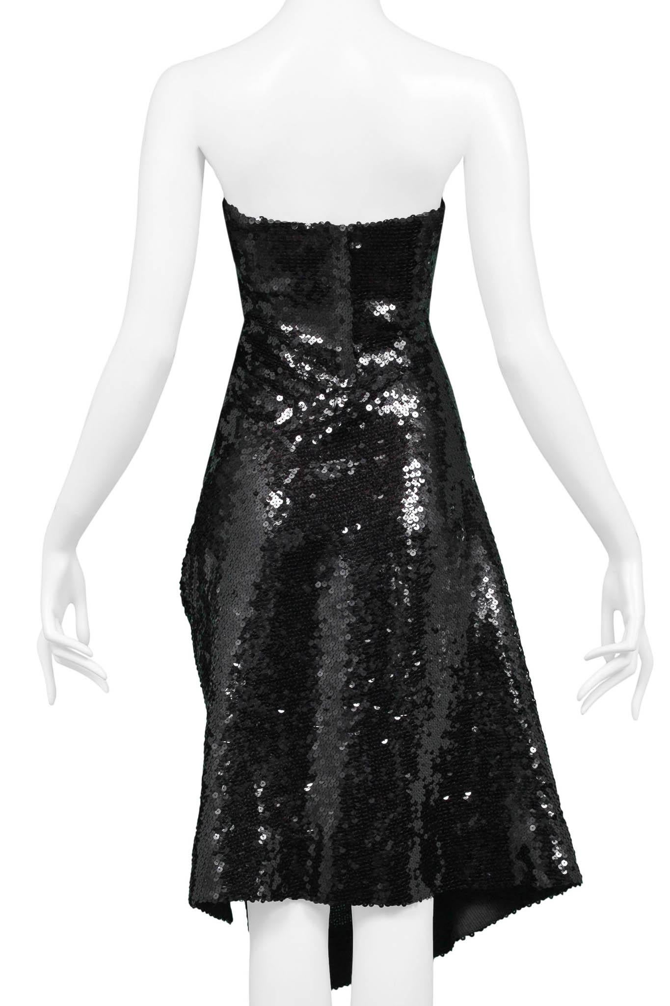 Vivienne Westwood Couture Black Sequin Strapless Dress 2