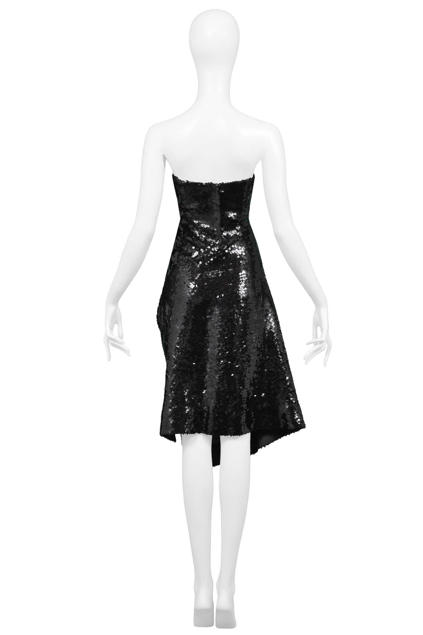 Vivienne Westwood Couture Black Sequin Strapless Dress 3